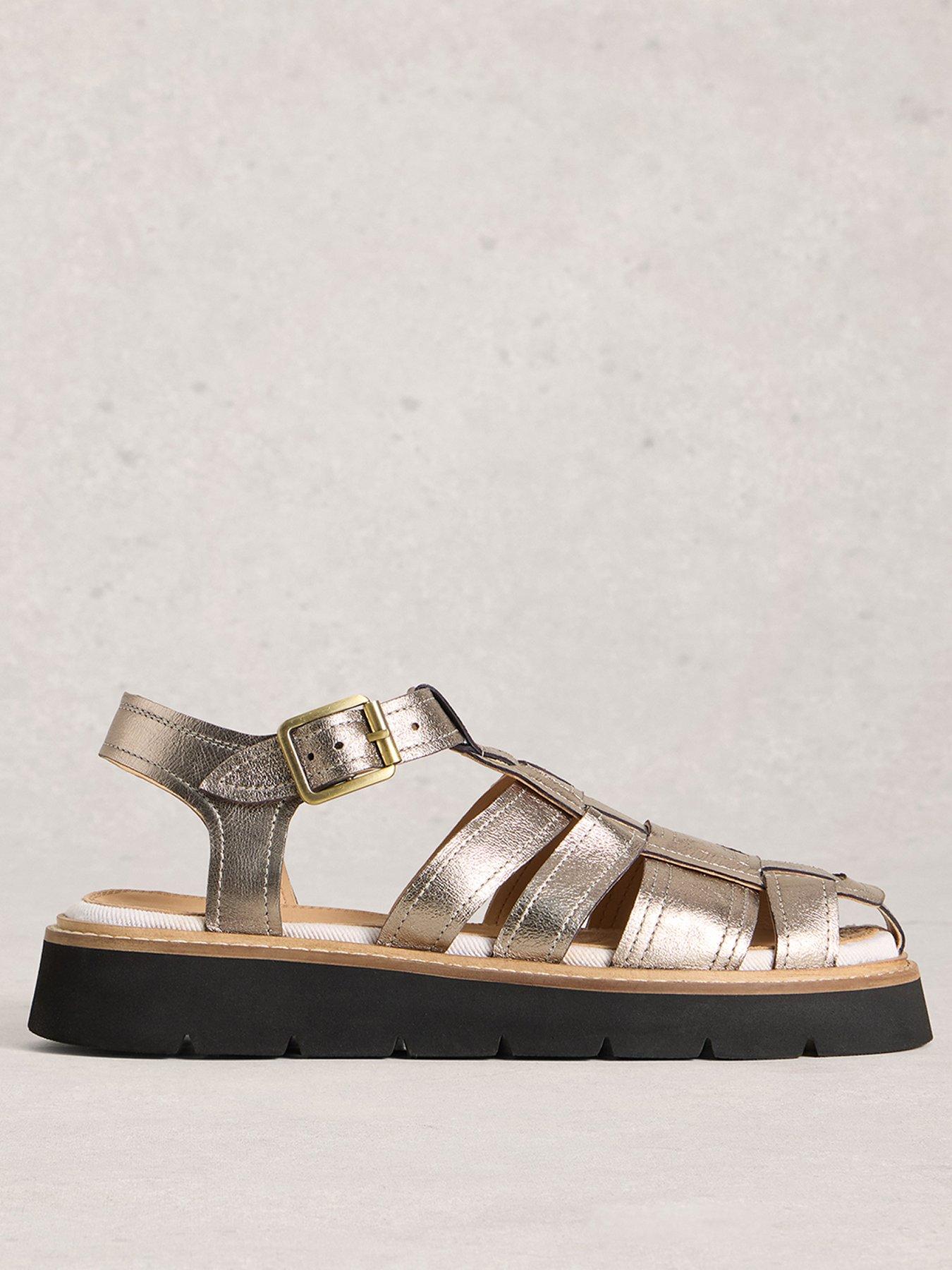 White Stuff Chunky Fisherman Sandal - Pewter Metallic