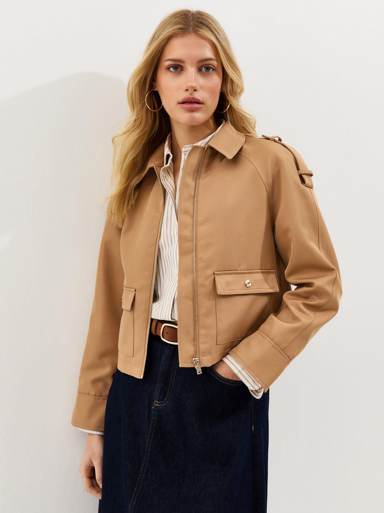 Image 1 of 5 of New Look Tan Short Trucker Jacket