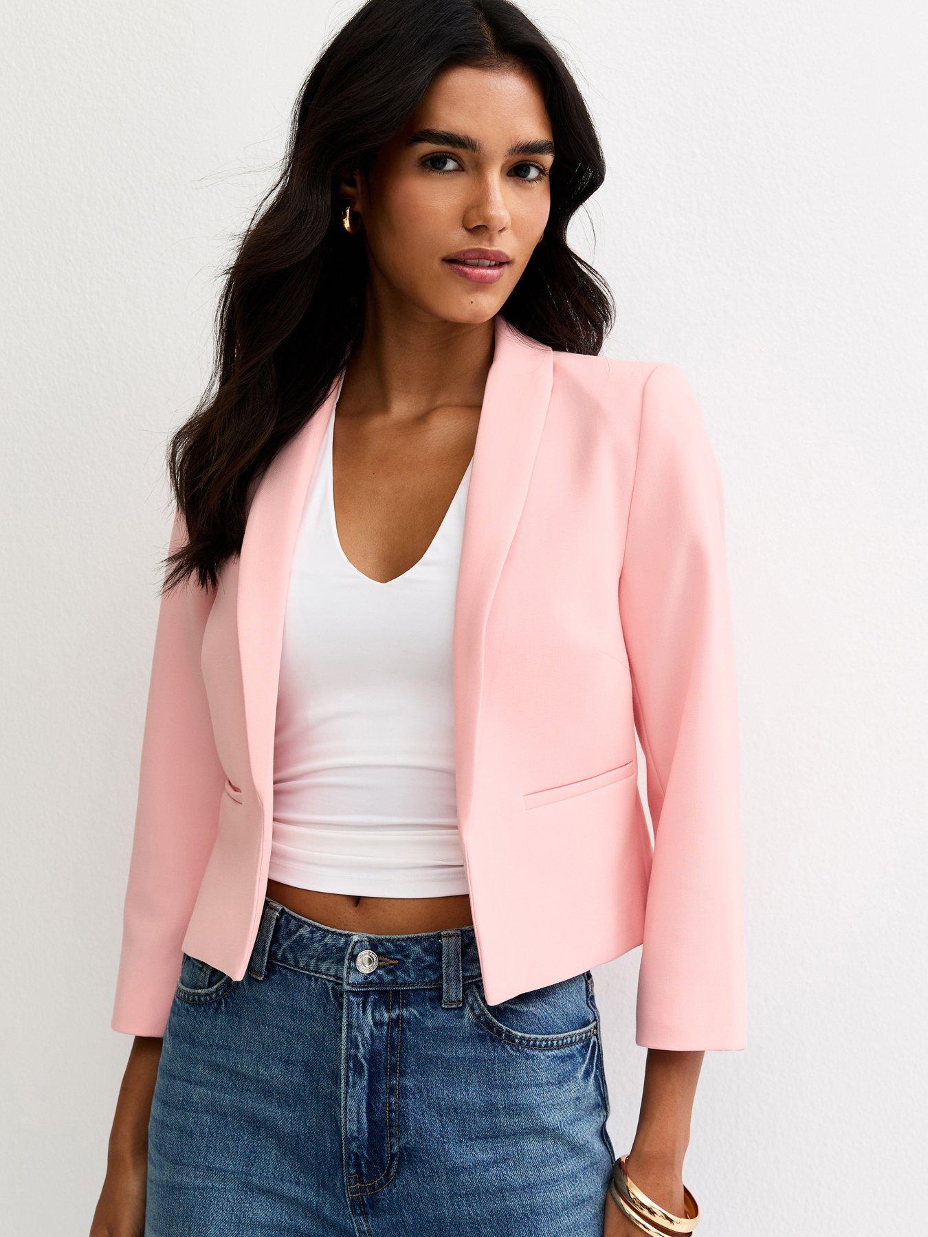 New Look Pale Pink Cropped Blazer