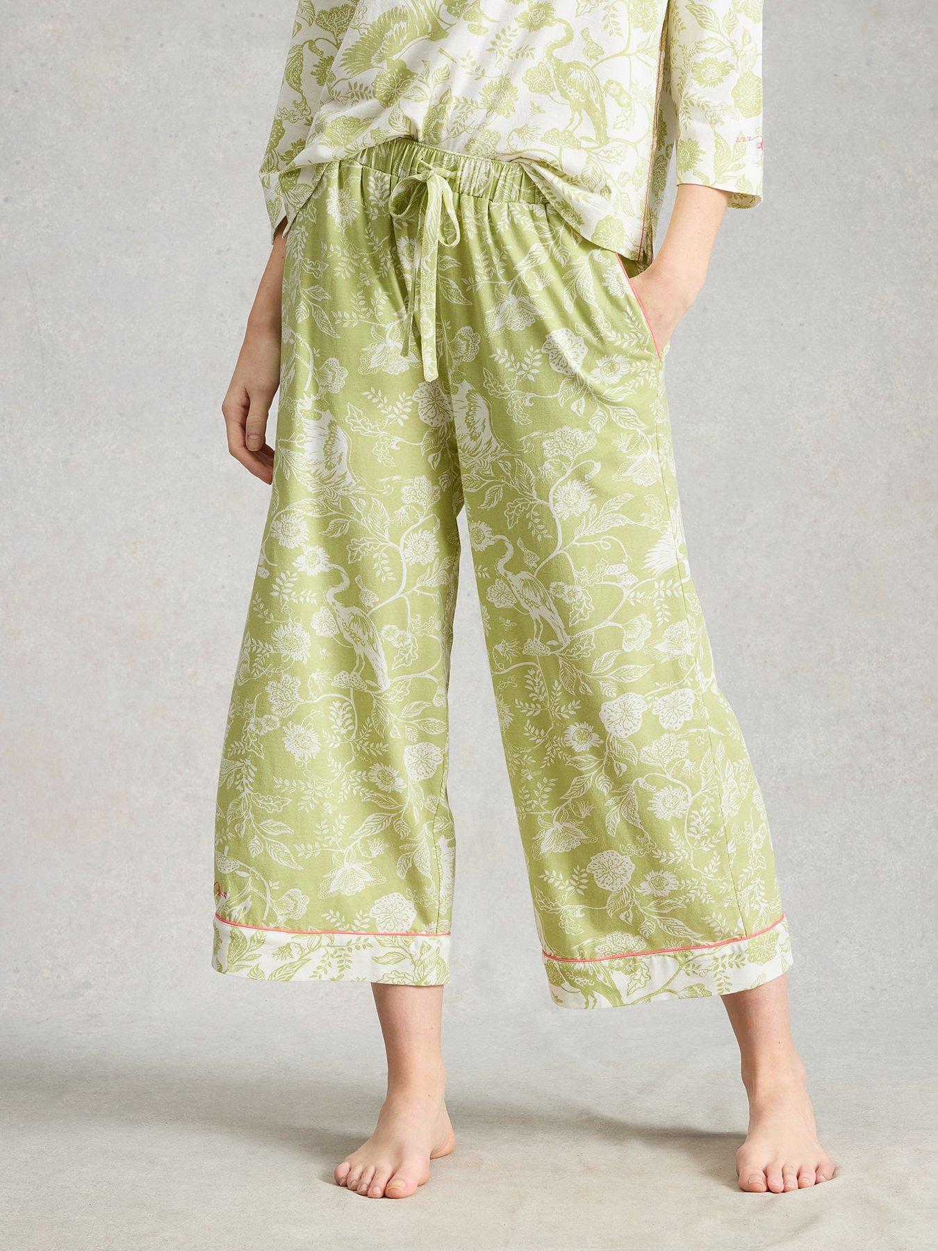 White Stuff Trina Cropped Pyjama Trouser - Green