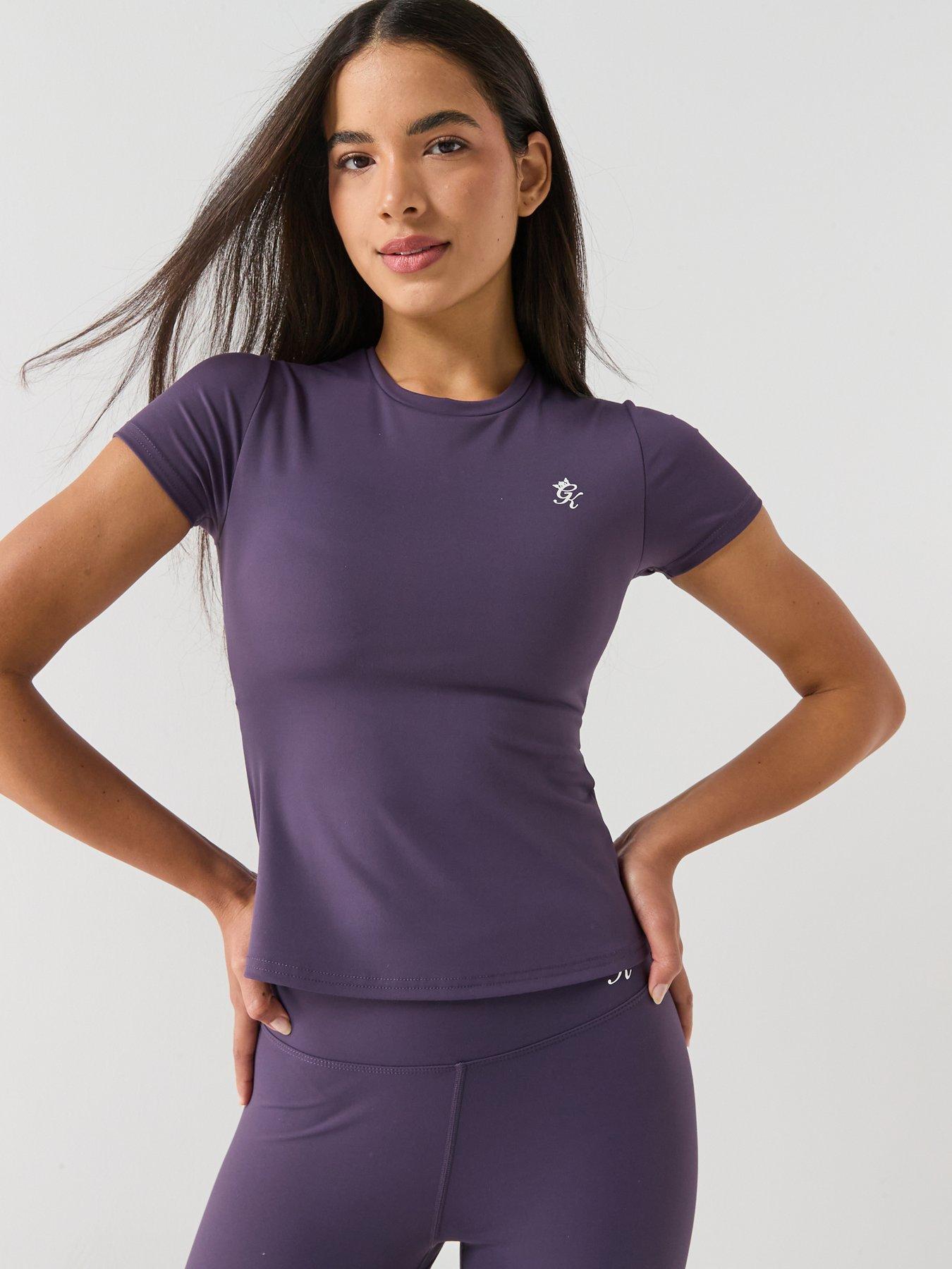 Image 1 of 6 of Gym King Womens 365 Cap Sleeve T-Shirt - Purple