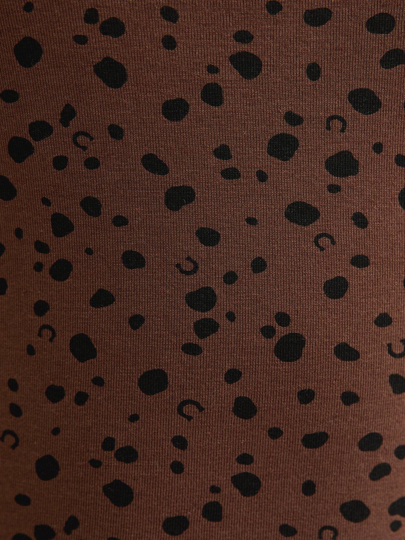 Image 5 of 5 of New Look Brown Speckled Slash Neck Top