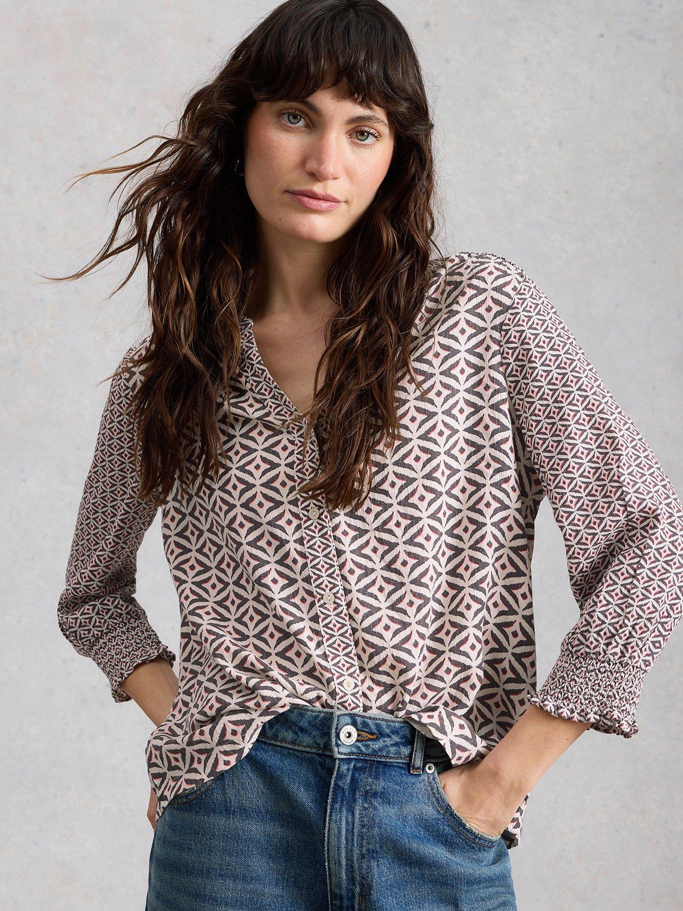 Image 1 of 6 of White Stuff May Mix Print Top