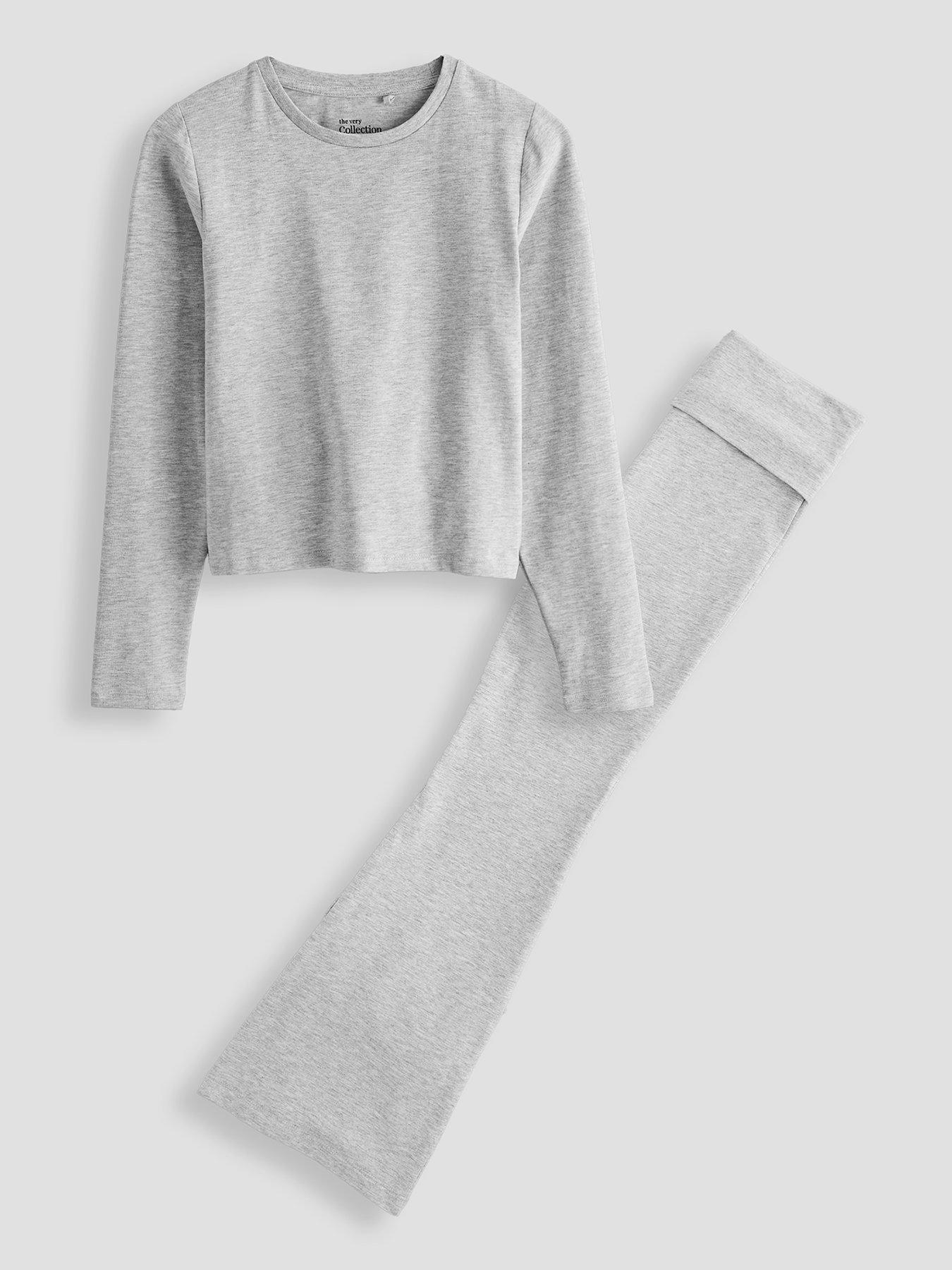 Image 1 of 4 of The Very Collection Girls Long Sleeve And Fold Over Legging Basic Set - Grey