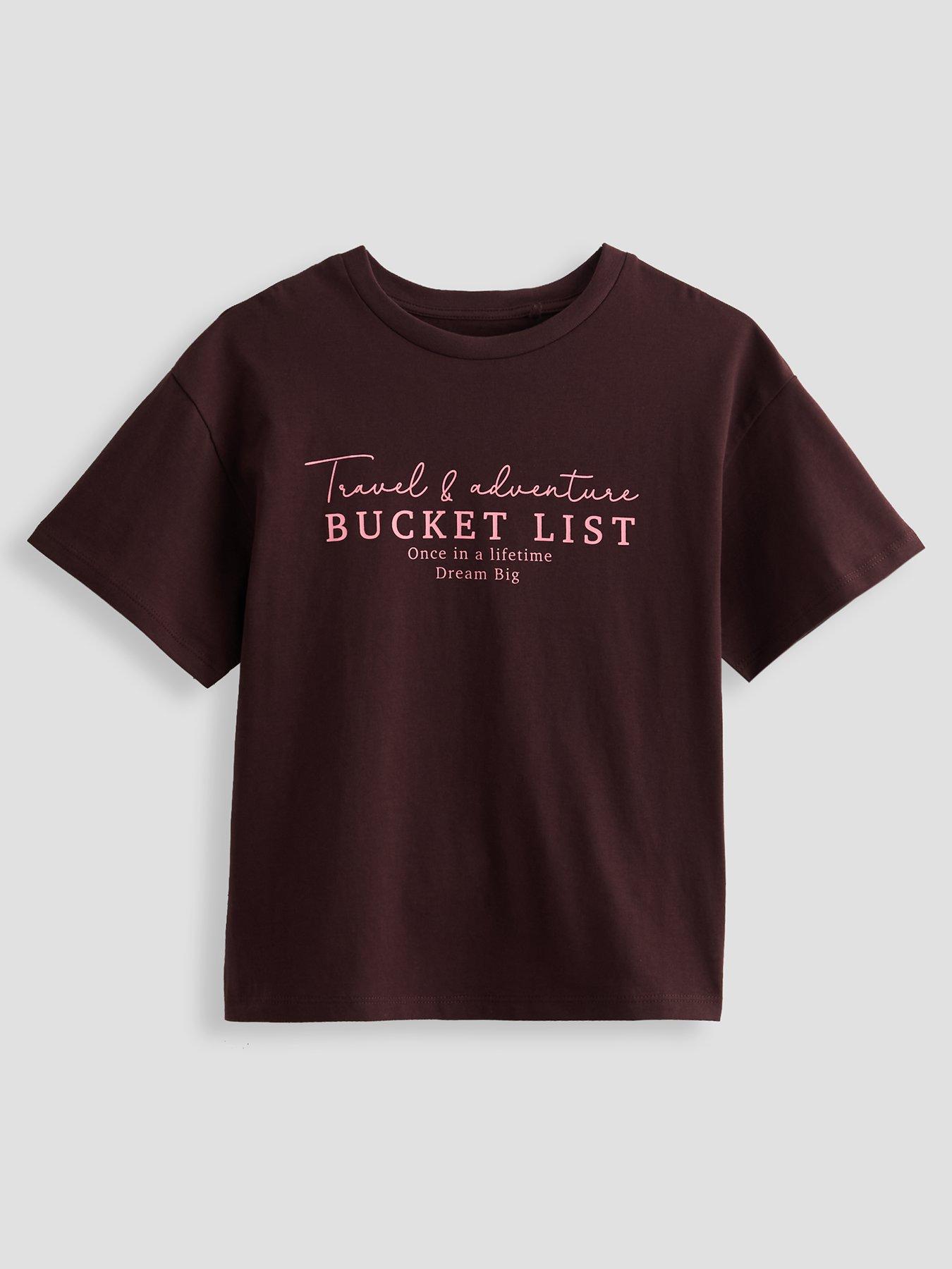 The Very Collection Girls Oversized Short Sleeve City Slogan T-Shirt - Brown