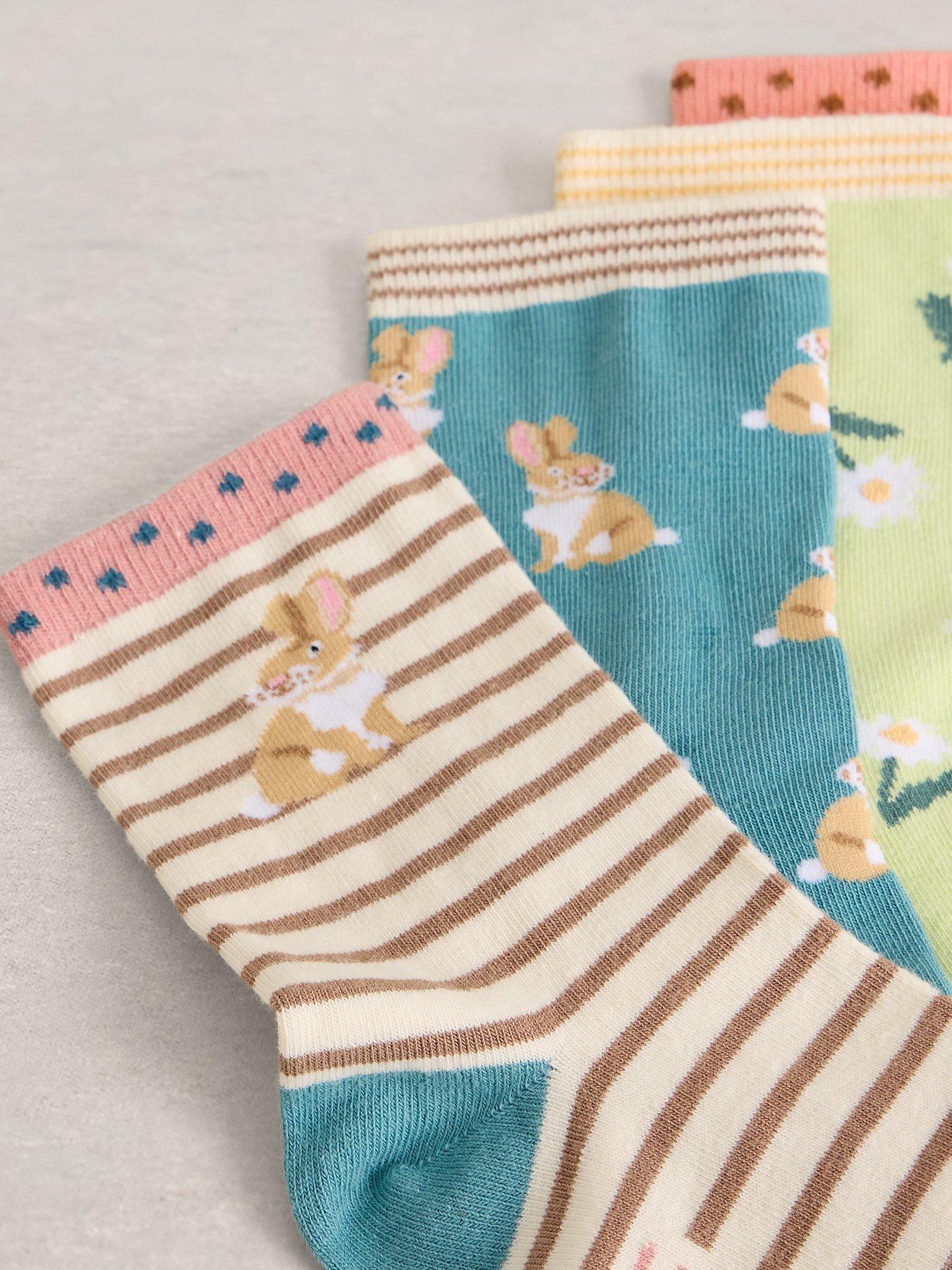 Image 2 of 4 of White Stuff 4 Pack Spring Time Ankle Sock - Orange