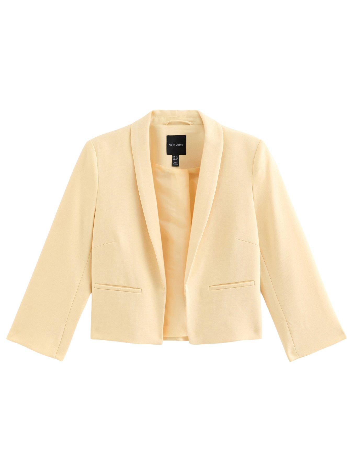 Image 5 of 6 of New Look Light Yellow Cropped Blazer