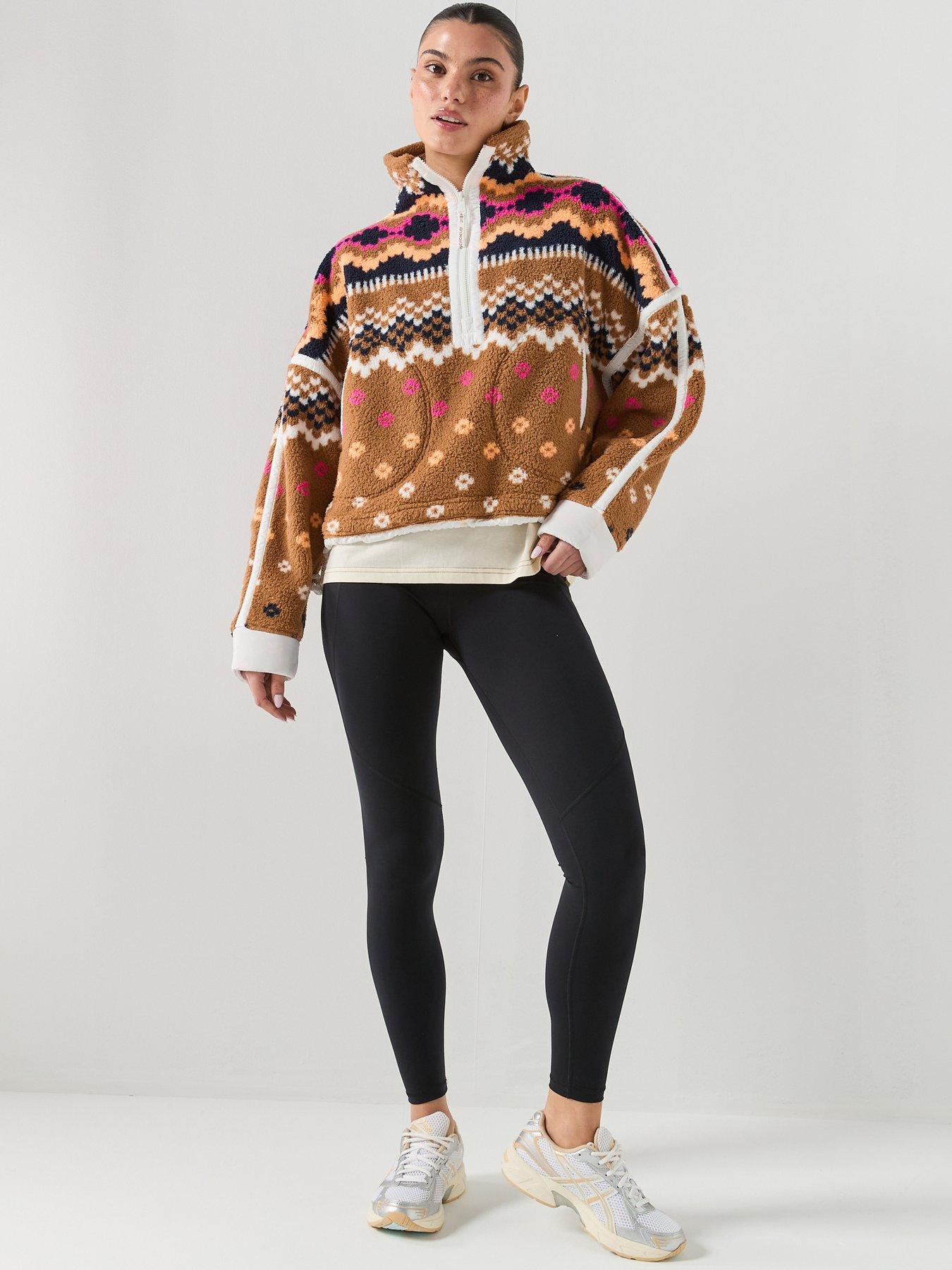 Image 3 of 6 of FP Movement Womens Printed Mountain High 1/2 Zip Fleece - Brown