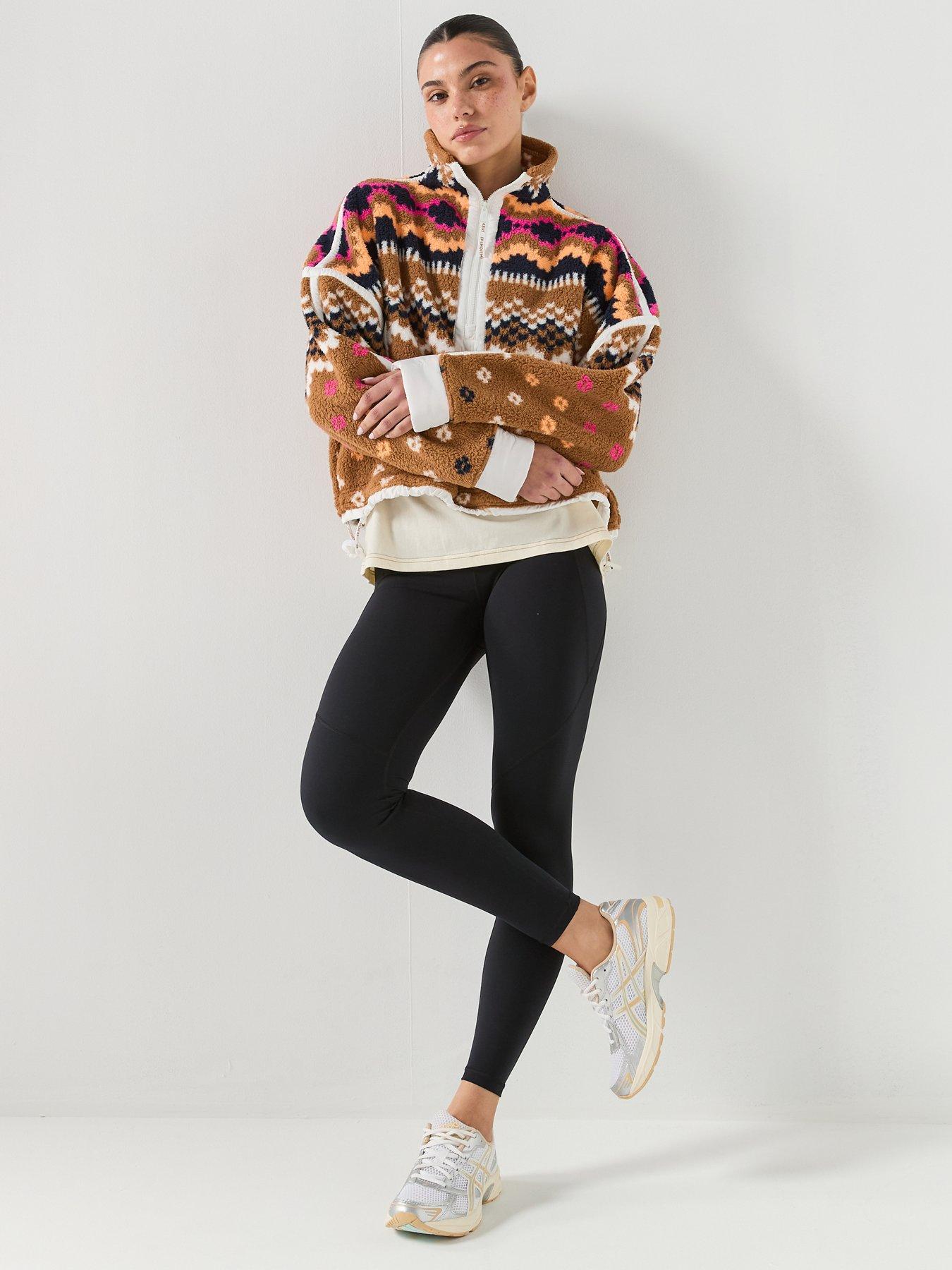 Image 6 of 6 of FP Movement Womens Printed Mountain High 1/2 Zip Fleece - Brown