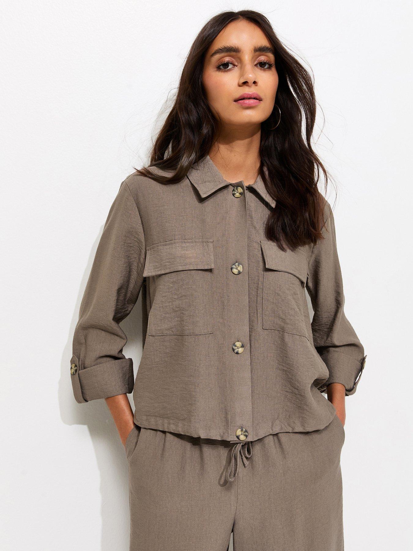 New Look Brown Flap Pocket Shirt