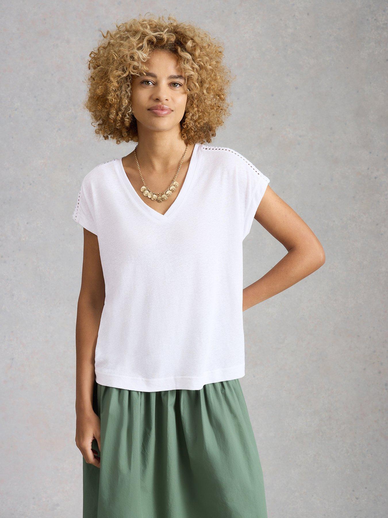 White Stuff Ella Lace Tee - White