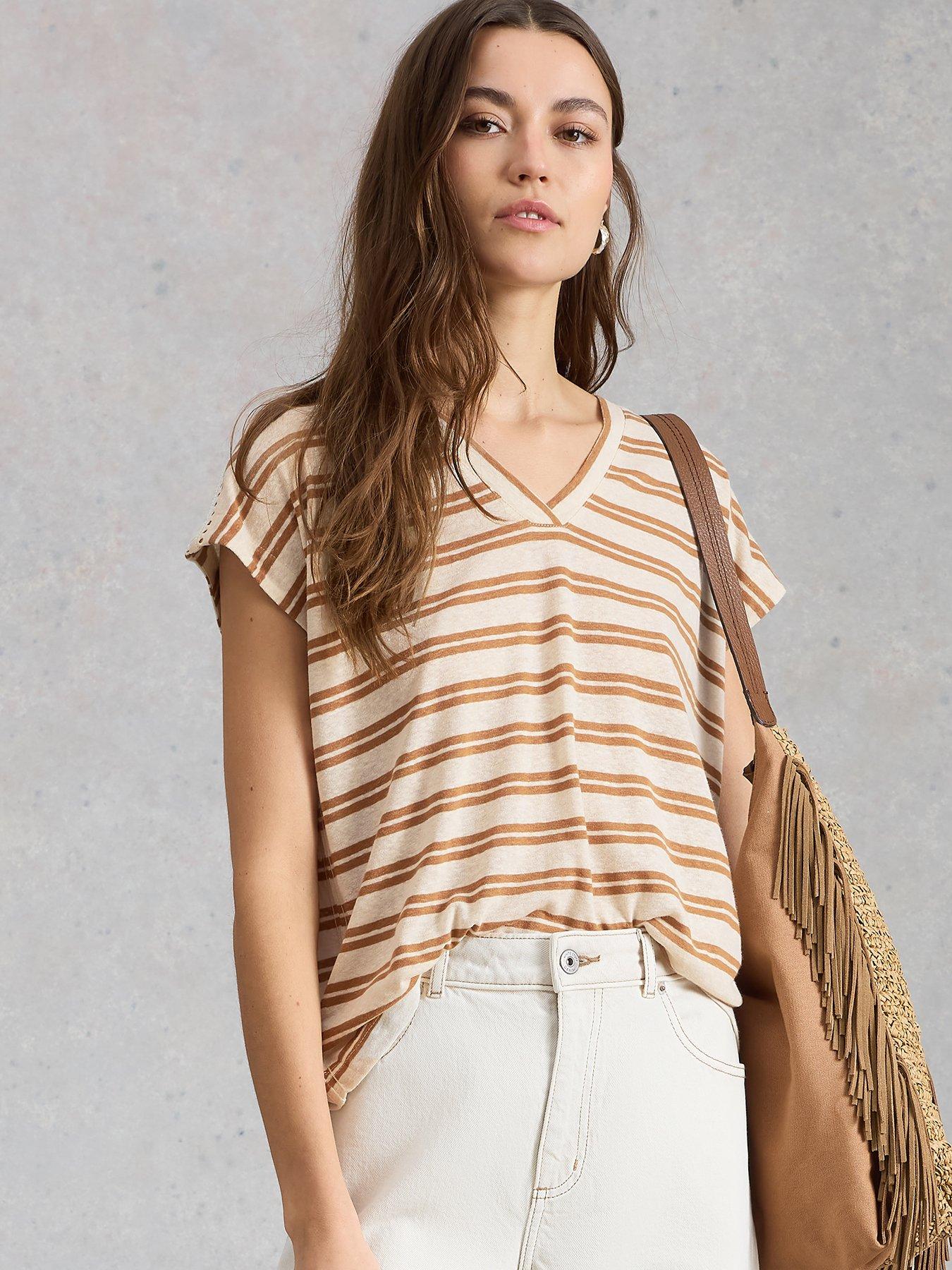 White Stuff Ella Lace Tee - Brown