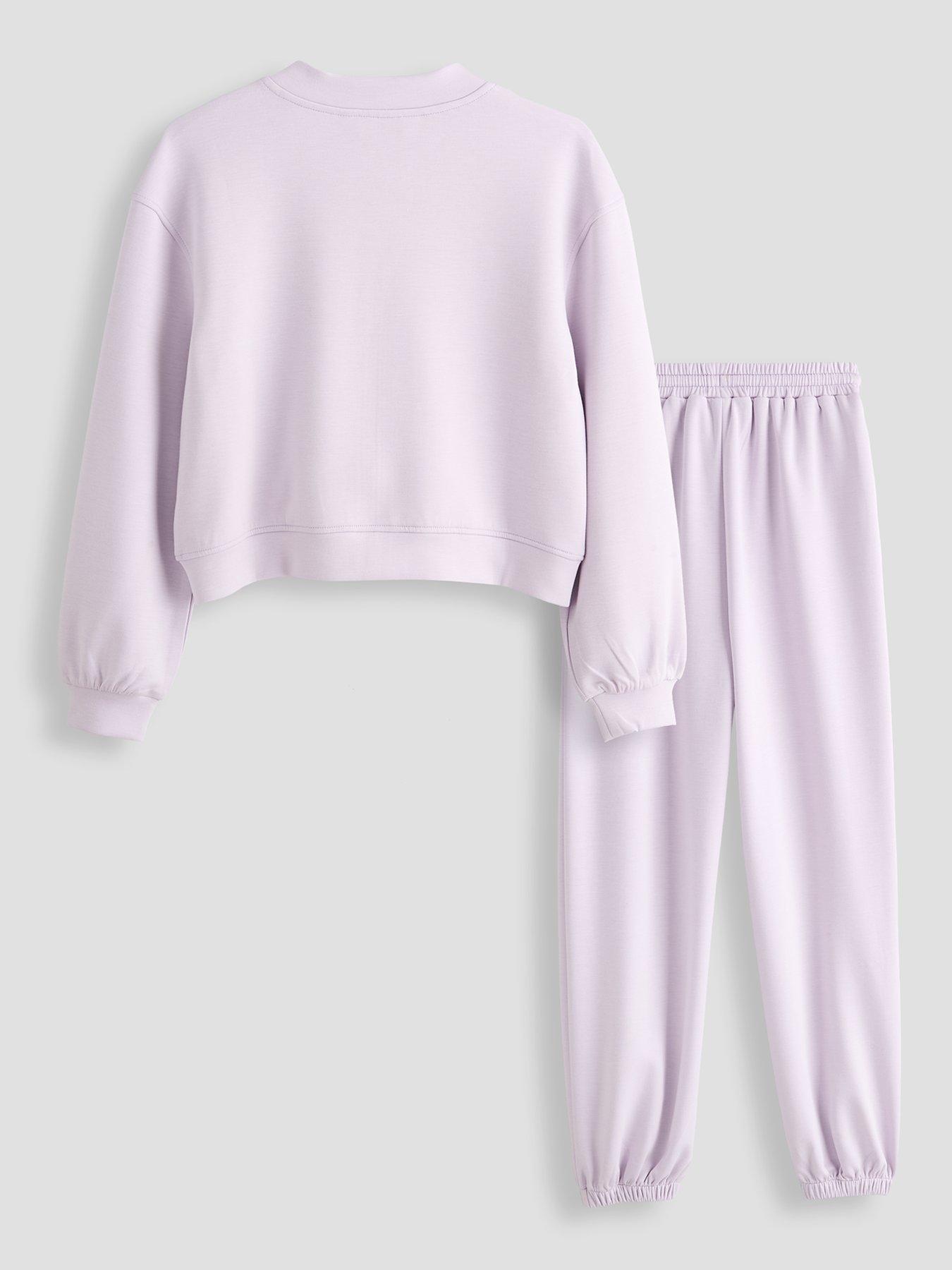 Image 2 of 6 of The Very Collection Girls Soft Touch Zip Up Jogger Set (3 - 16 years) - Purple