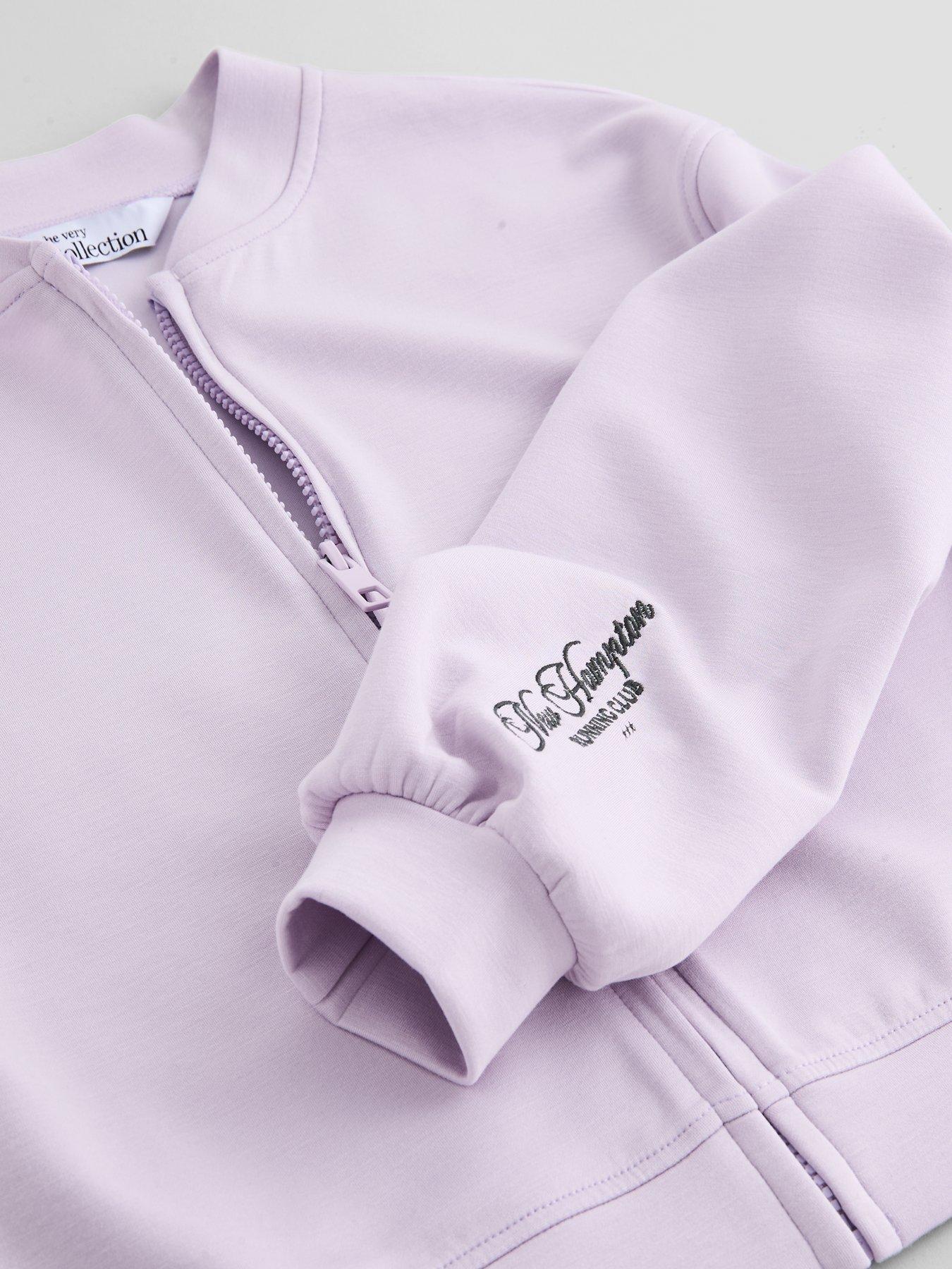 Image 4 of 6 of The Very Collection Girls Soft Touch Zip Up Jogger Set (3 - 16 years) - Purple