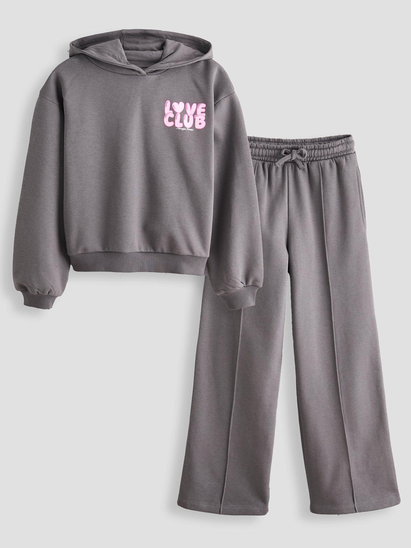 The Very Collection Girls Love Club Slogan Hoodie And Jogger Set - Print