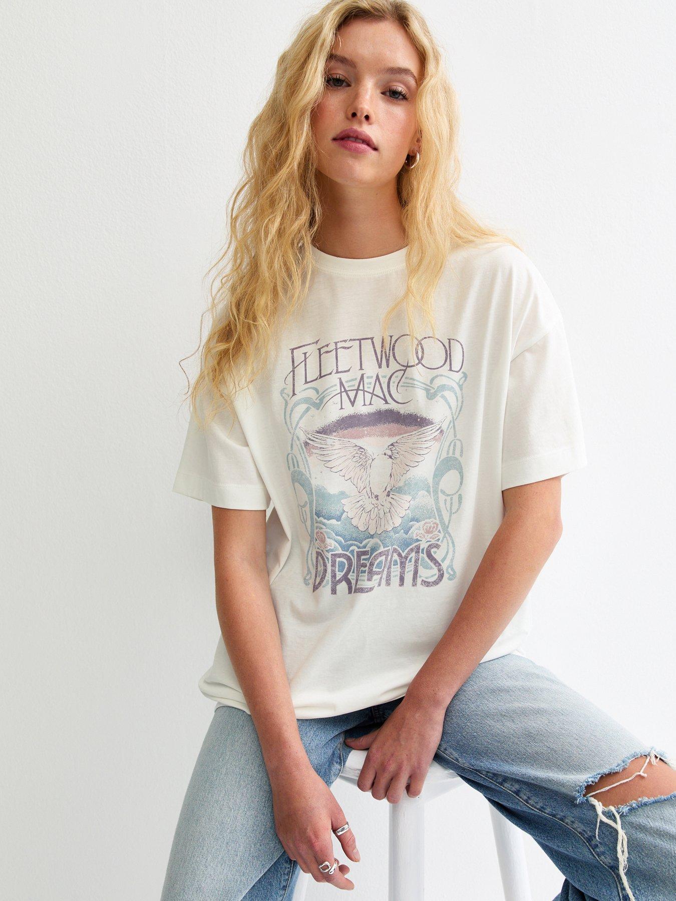New Look Fleetwood Mac Dreams Print Oversized T-Shirt - White