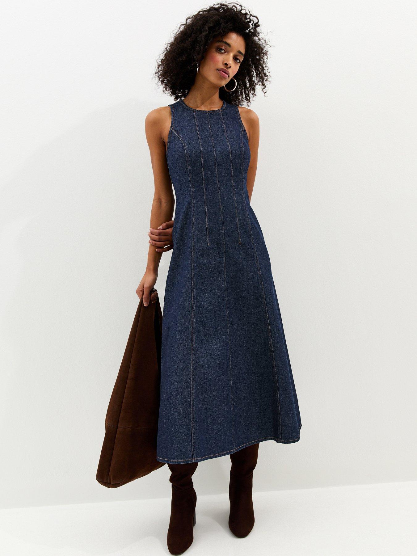 new-look-denim-a-line-sleeveless-midi-dress-blue-very