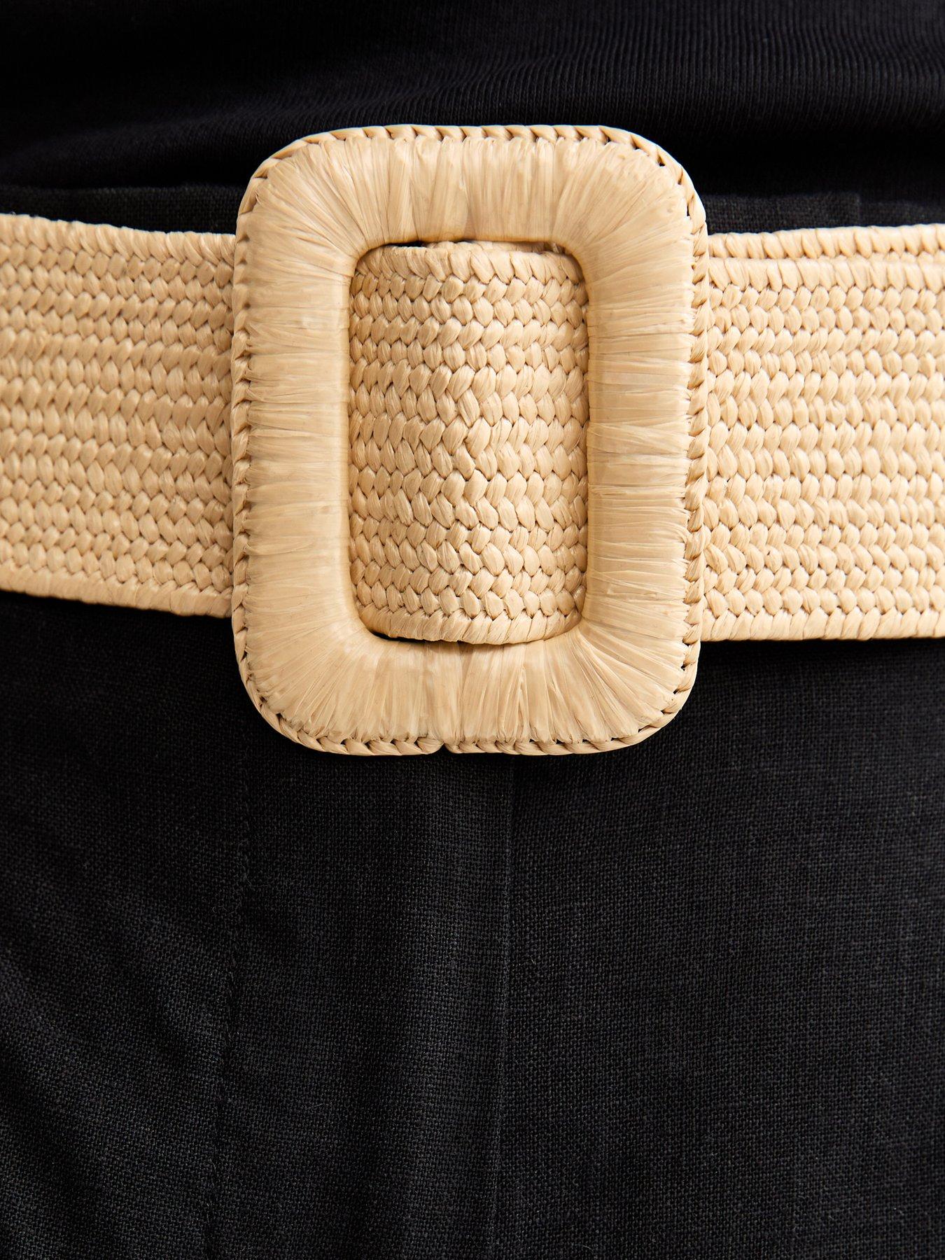 Image 5 of 5 of New Look Black Linen Blend Soft Touch Belted Shorts