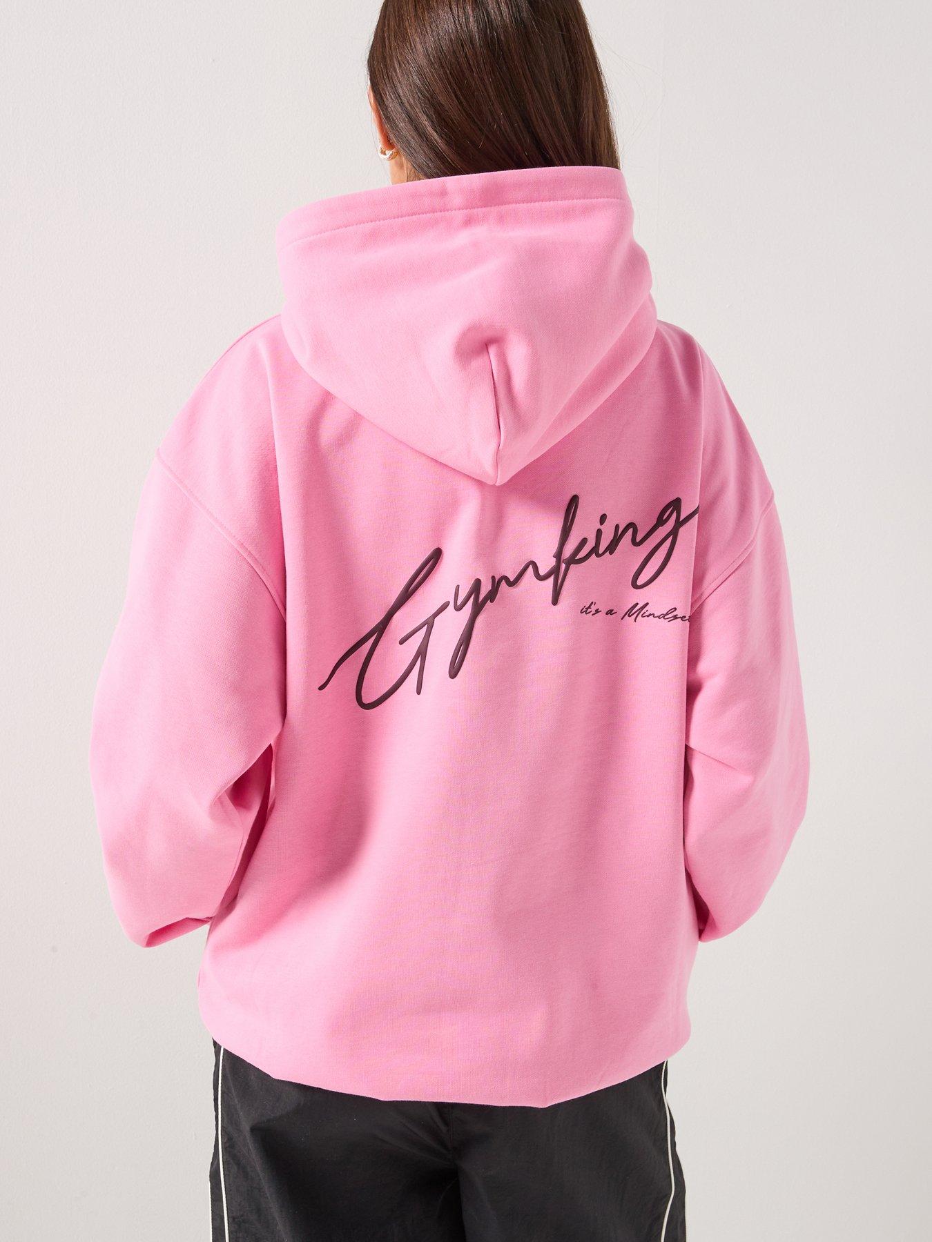 Gym King Womens Script Mindset Hoodie - Pink