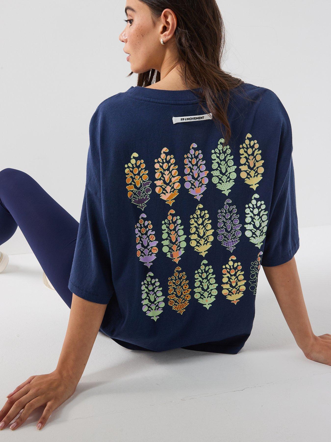 Image 1 of 6 of FP Movement Womens Training Logo Tackle T-Shirt - Navy