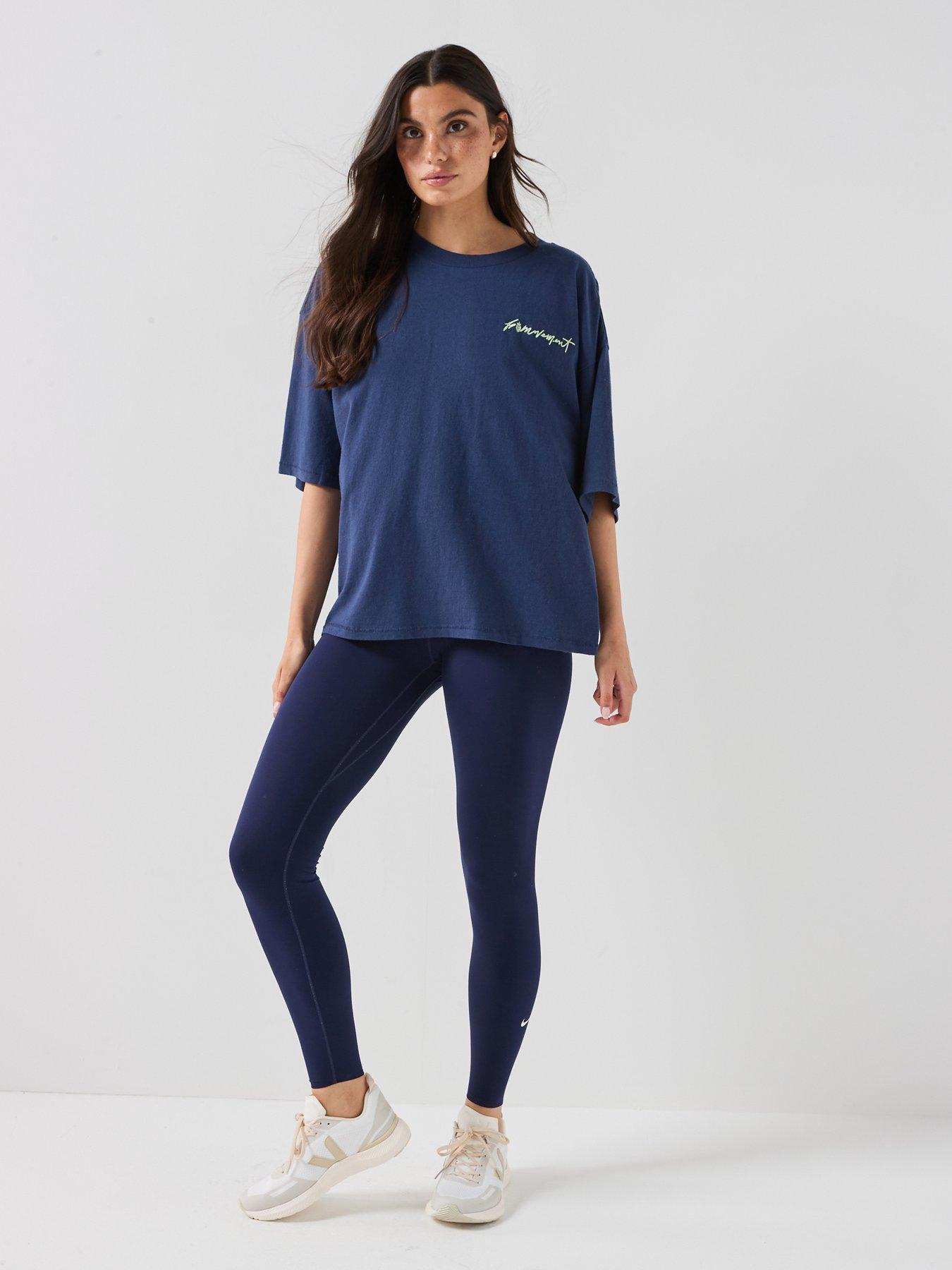 Image 3 of 6 of FP Movement Womens Training Logo Tackle T-Shirt - Navy