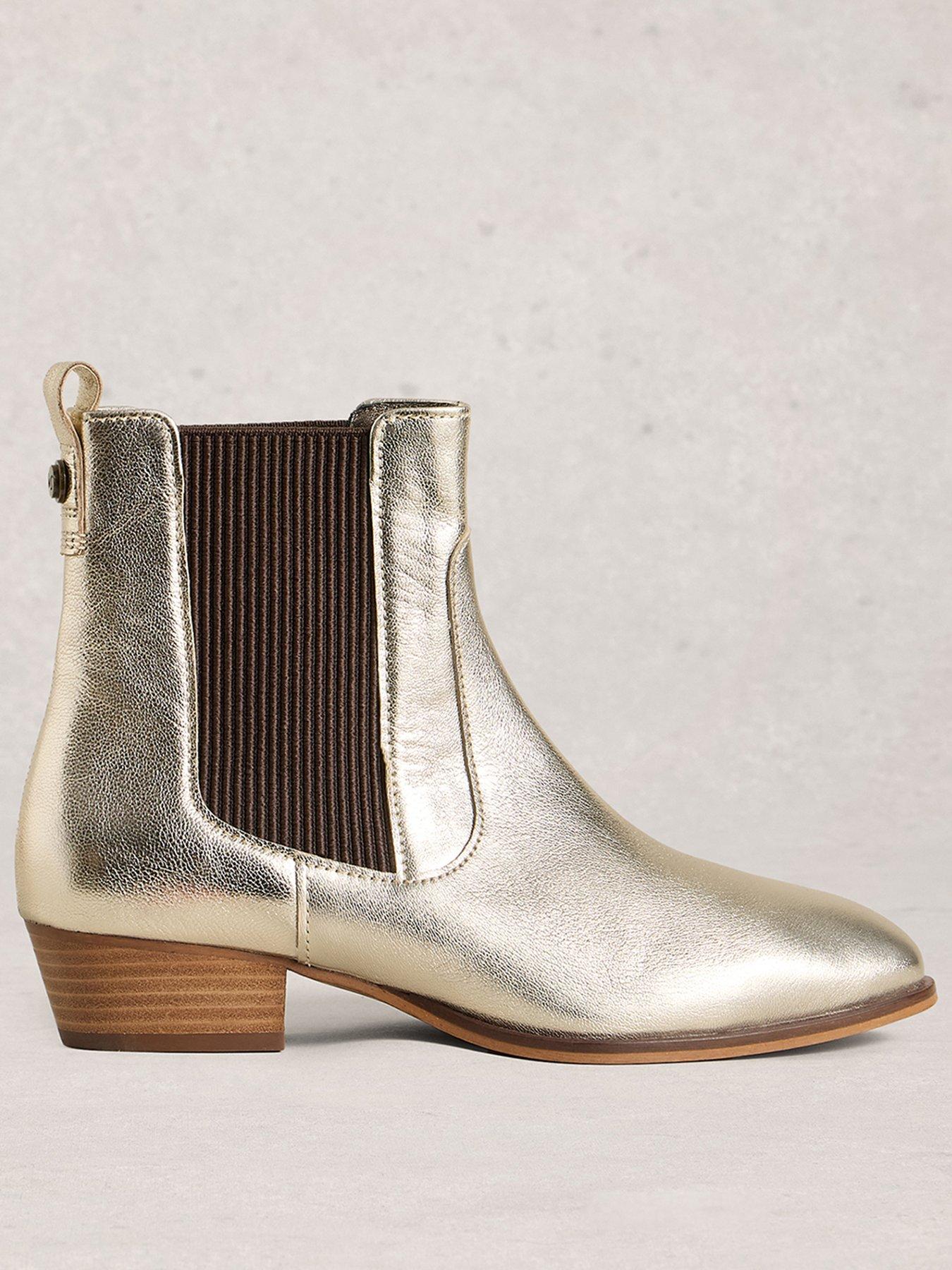 Image 1 of 4 of White Stuff Chelsea Willow Ankle Boot - Gold-Tone