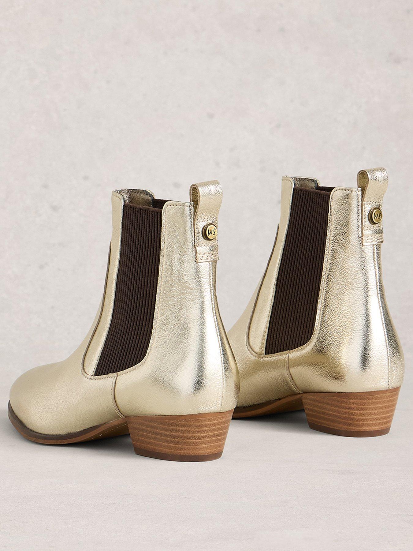 Image 3 of 4 of White Stuff Chelsea Willow Ankle Boot - Gold-Tone