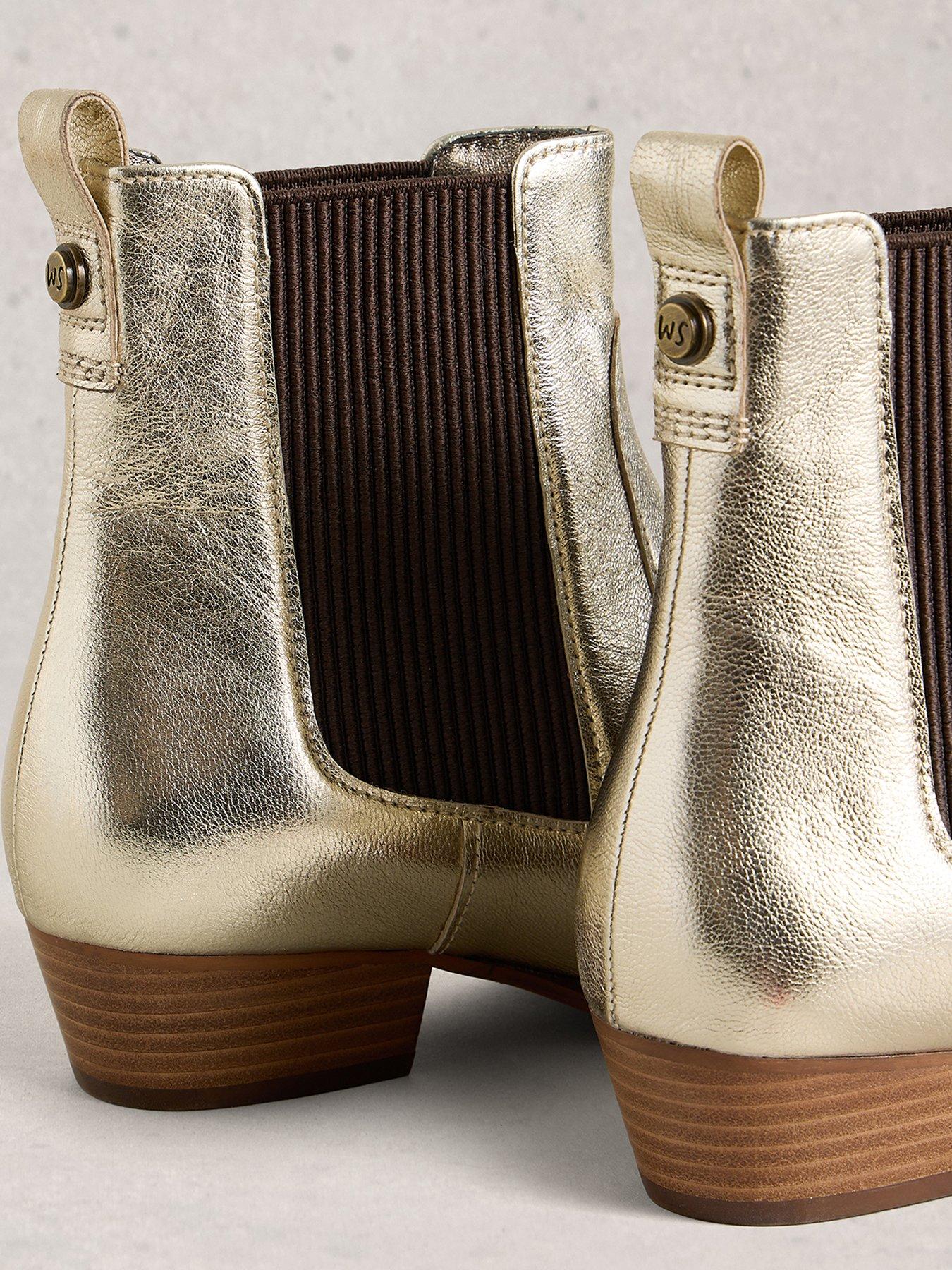 Image 4 of 4 of White Stuff Chelsea Willow Ankle Boot - Gold-Tone
