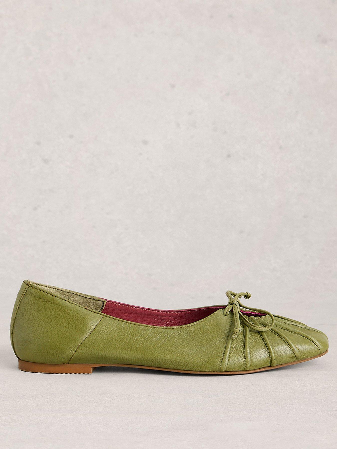 White Stuff Lace Drop Back Ballerina - Green