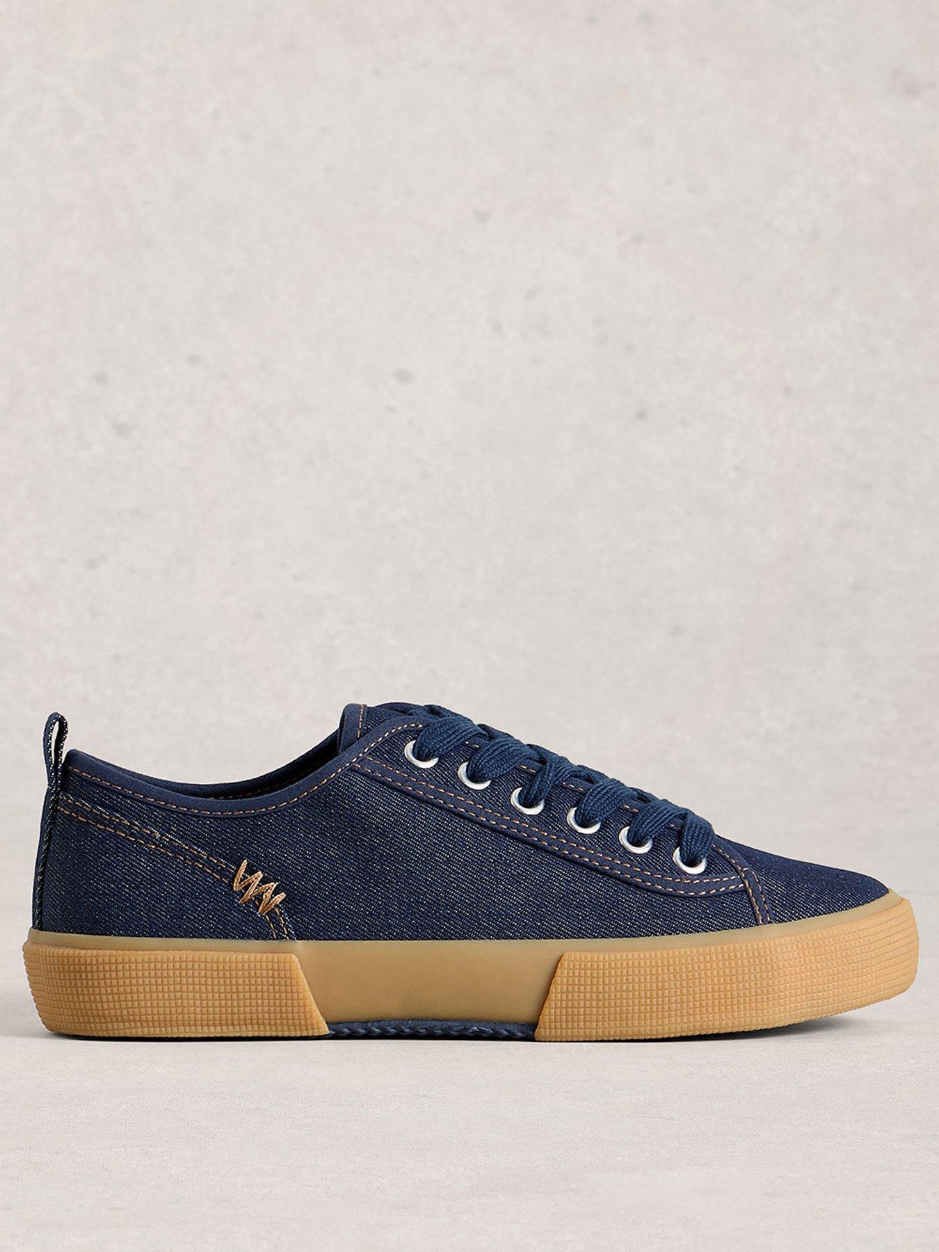 White Stuff Pippa Canvas Lace Up Trainer - Blue