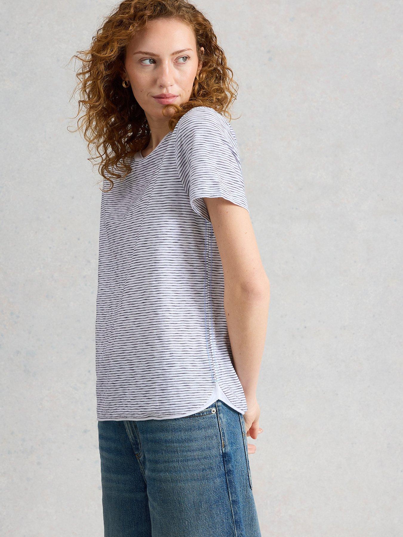 White Stuff Clara Texture Short Sleeve Tee - White