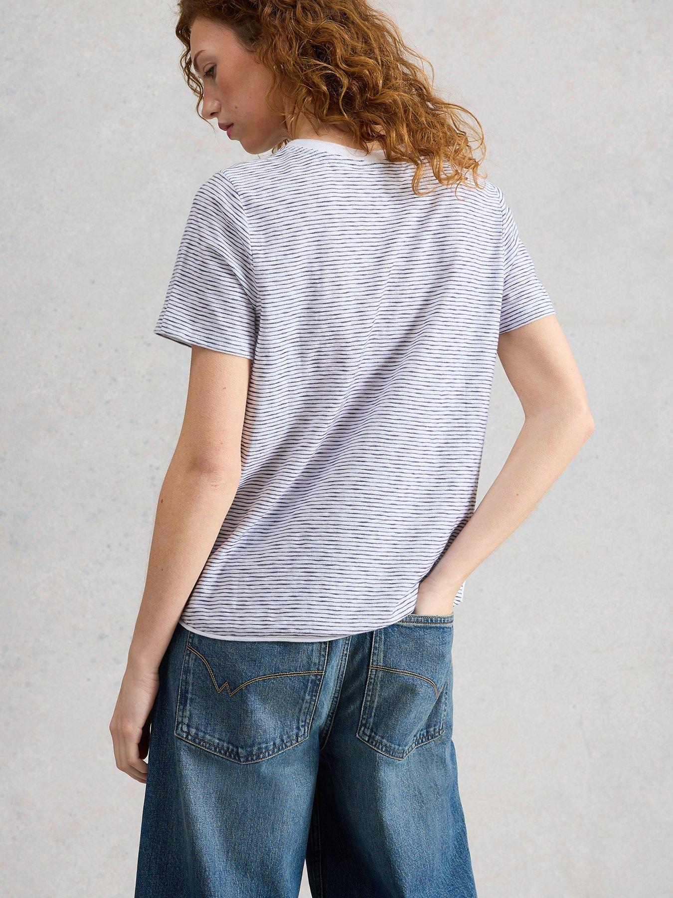 Image 2 of 6 of White Stuff Clara Texture Short Sleeve Tee - White