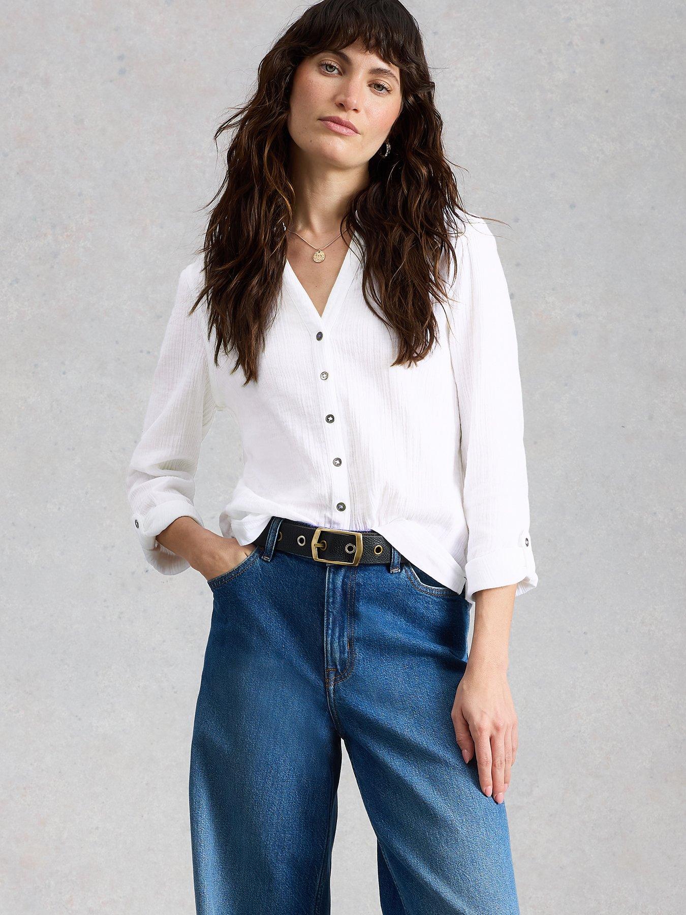 White Stuff Annie Double Cloth Shirt - White