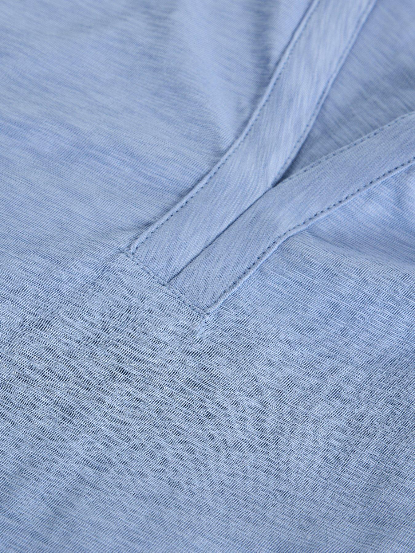 Image 6 of 6 of White Stuff Nina Notch Neck T-Shirt - Blue
