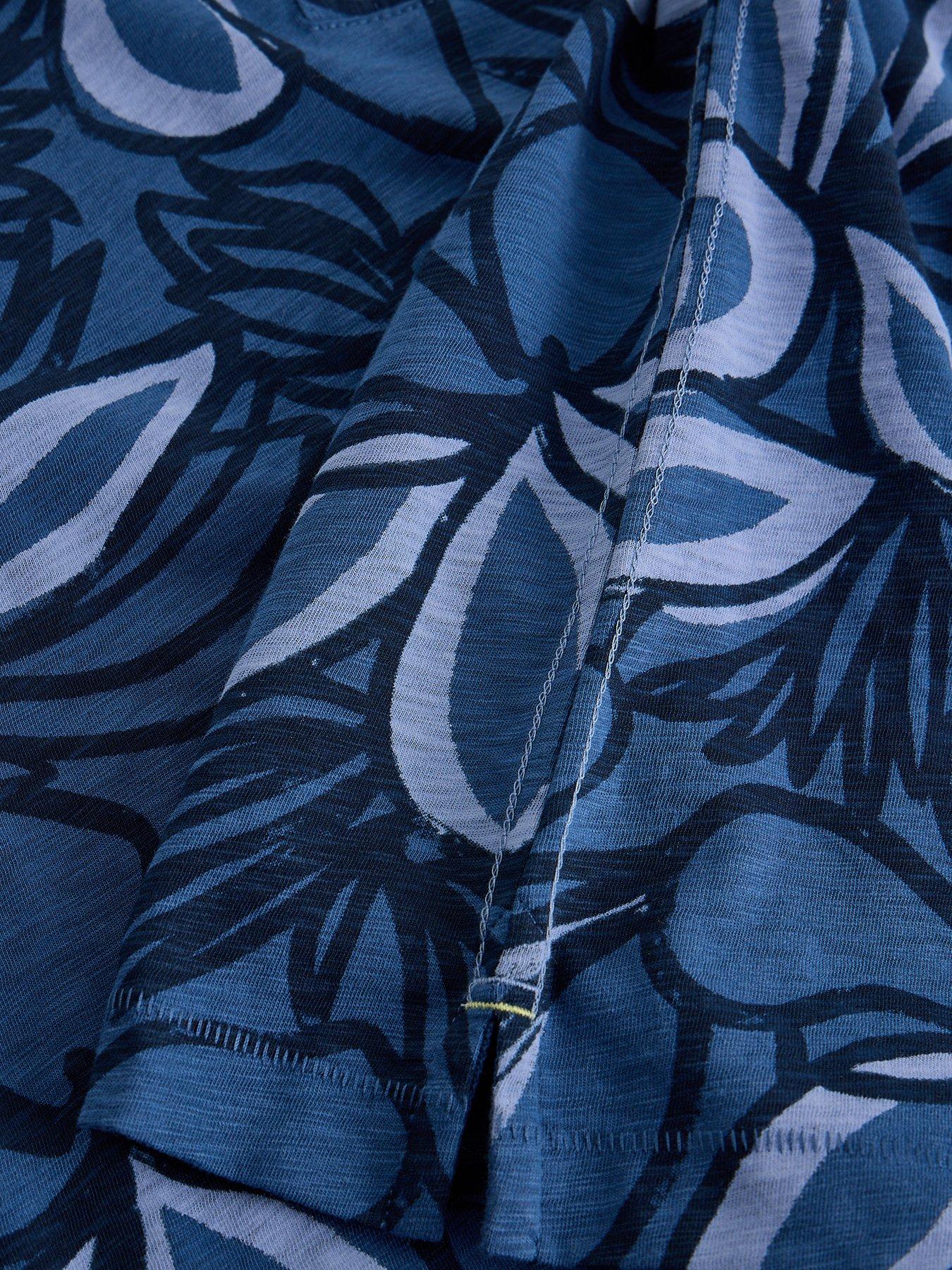 Image 6 of 6 of White Stuff Nina Notch Neck T-Shirt - Blue