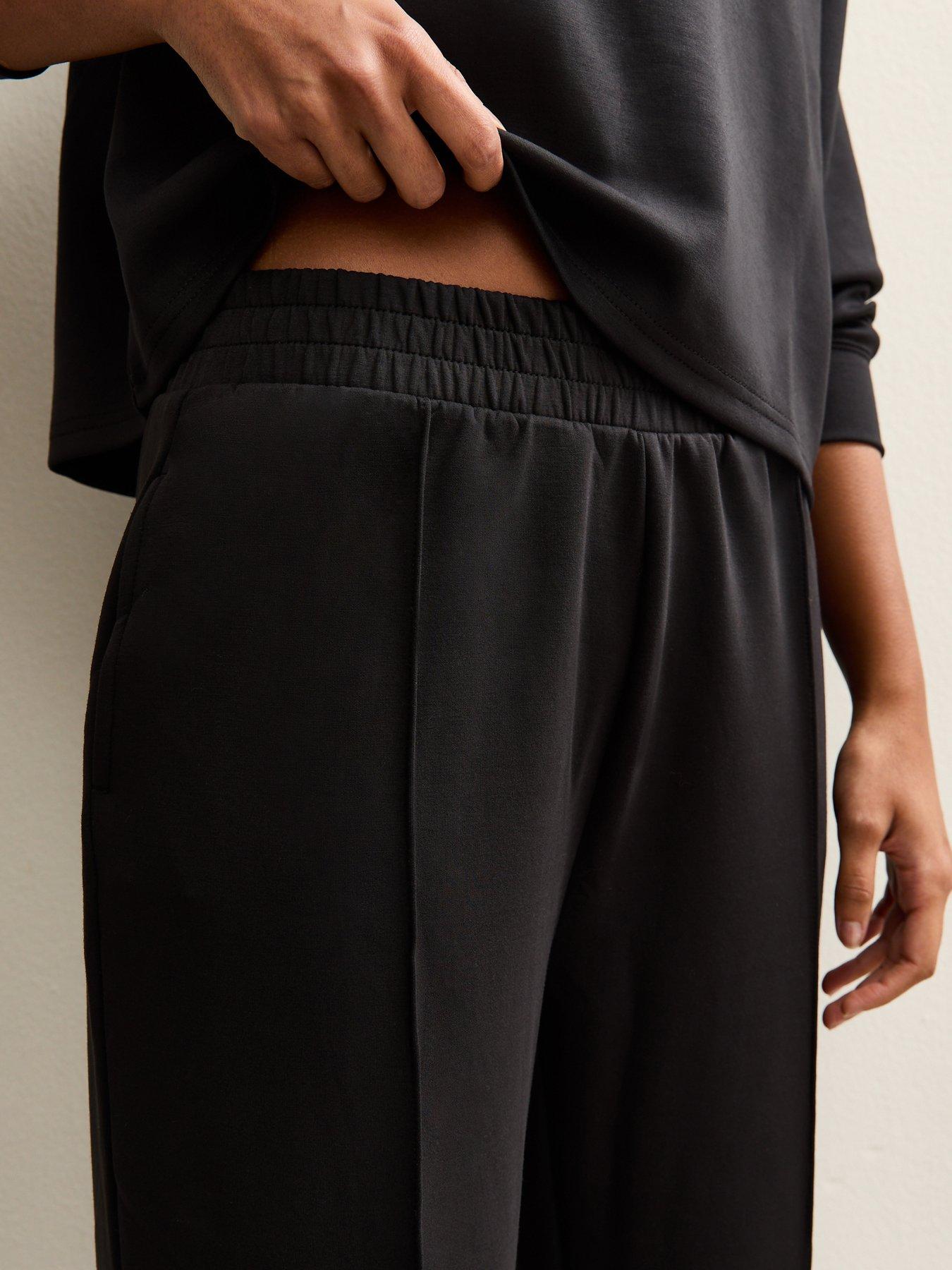 Image 5 of 5 of New Look Black Elasticated Waist Premium Wide Leg Joggers