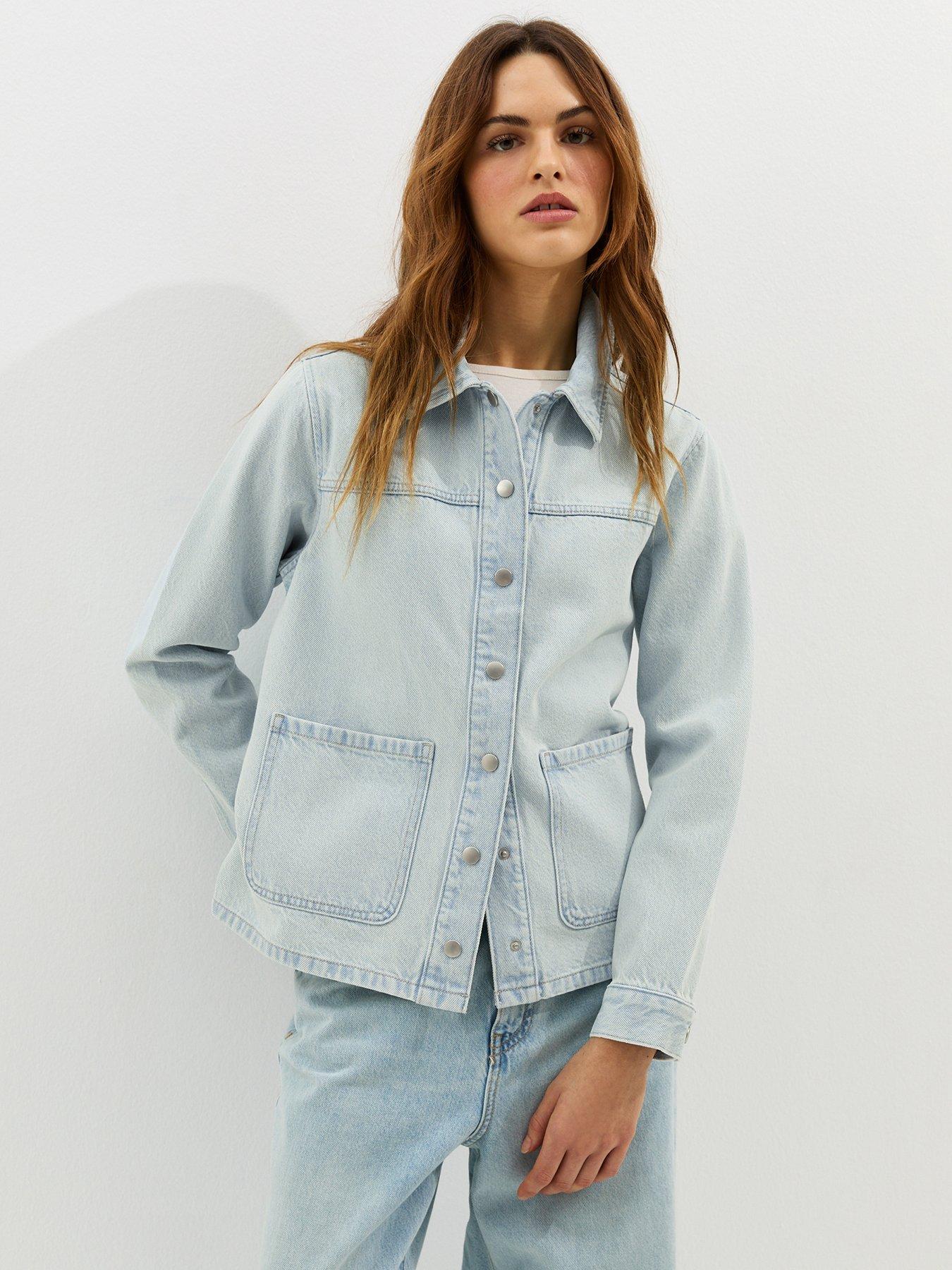 New Look Faded Denim Shacket - Light Blue | Very