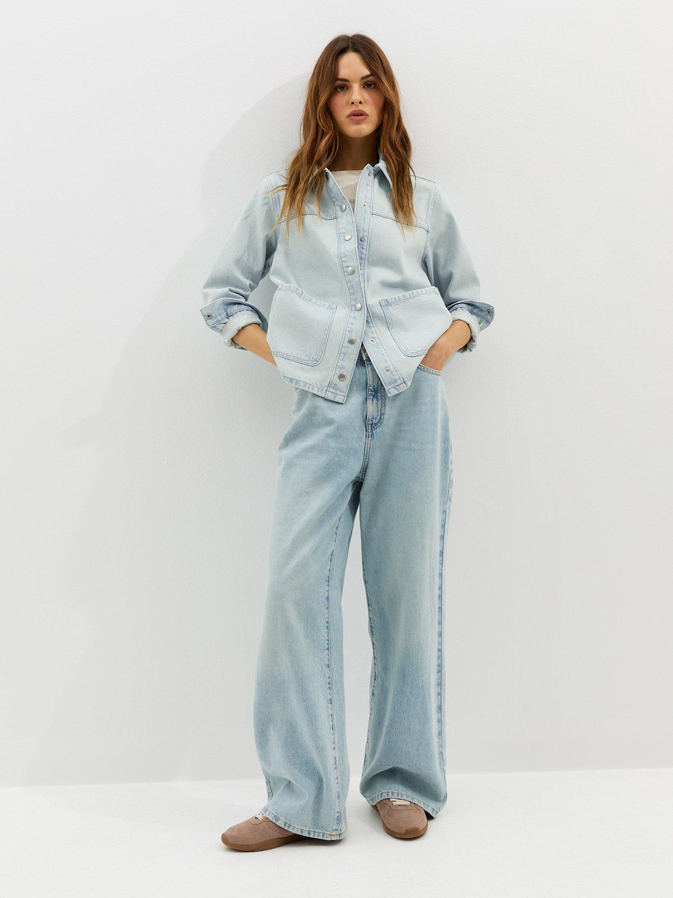 New Look Faded Denim Shacket - Light Blue | Very