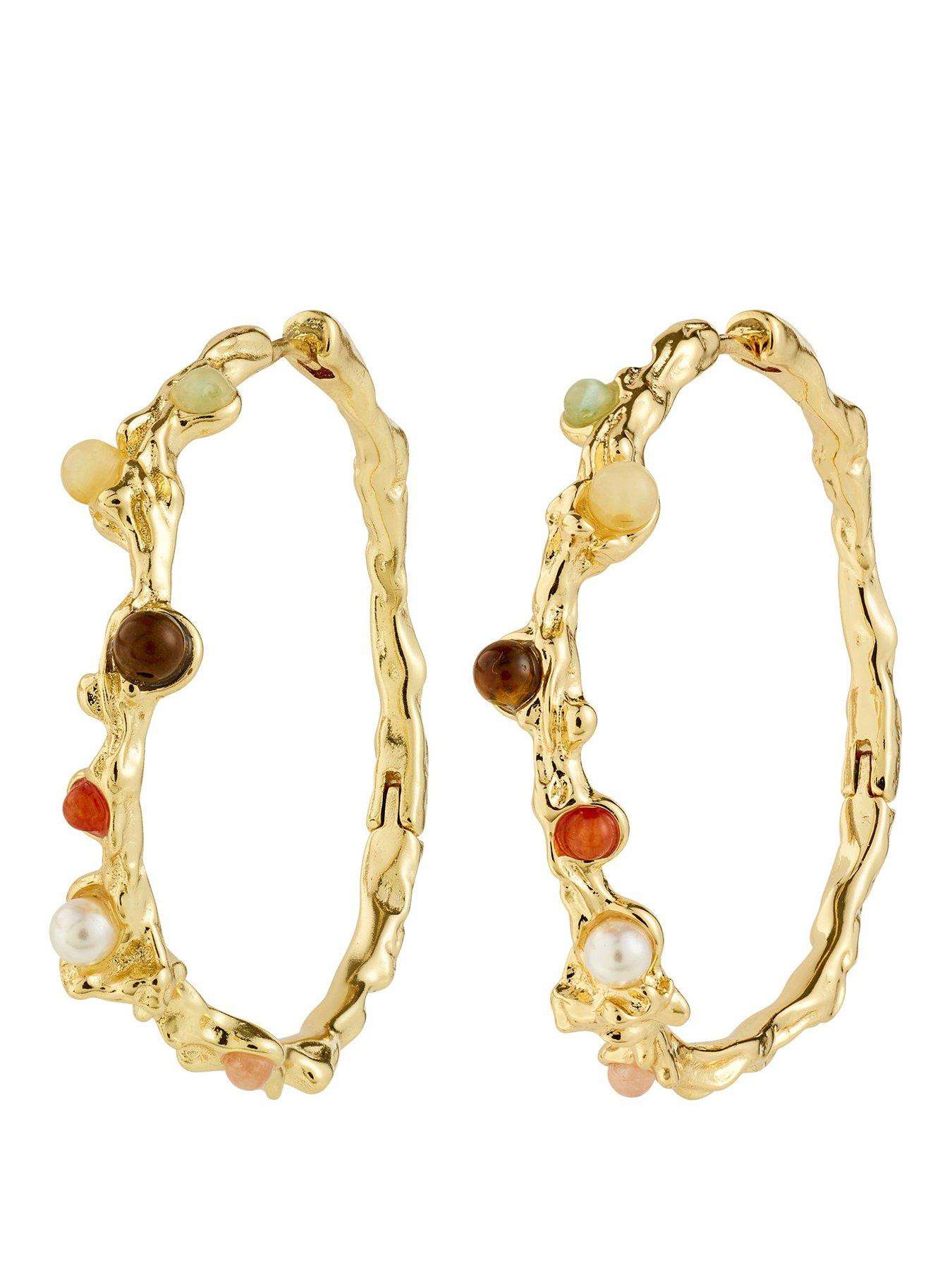 Image 1 of 4 of Pilgrim IRIS hoop earrings gold-plated