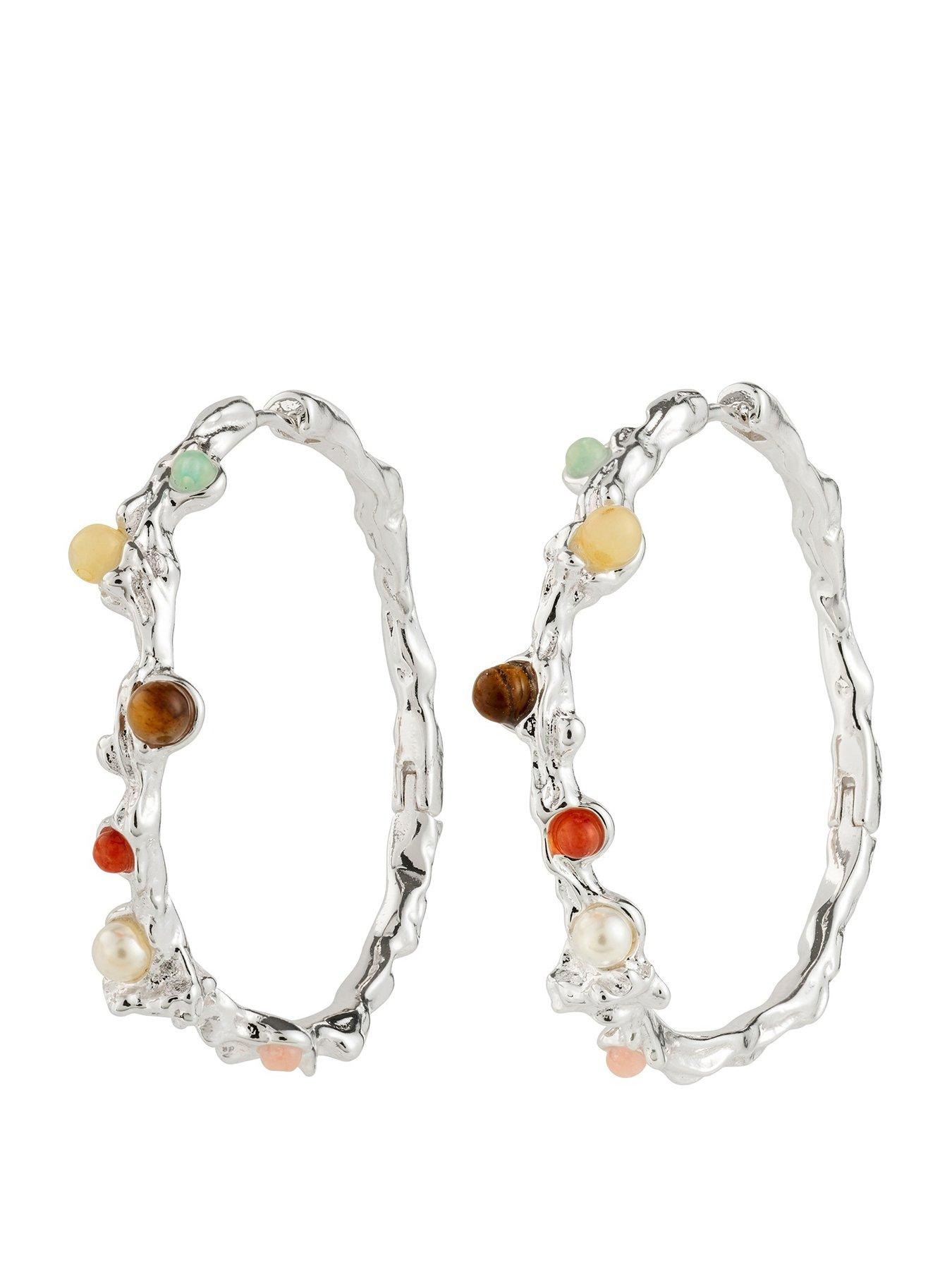 Pilgrim IRIS hoop earrings silver-plated