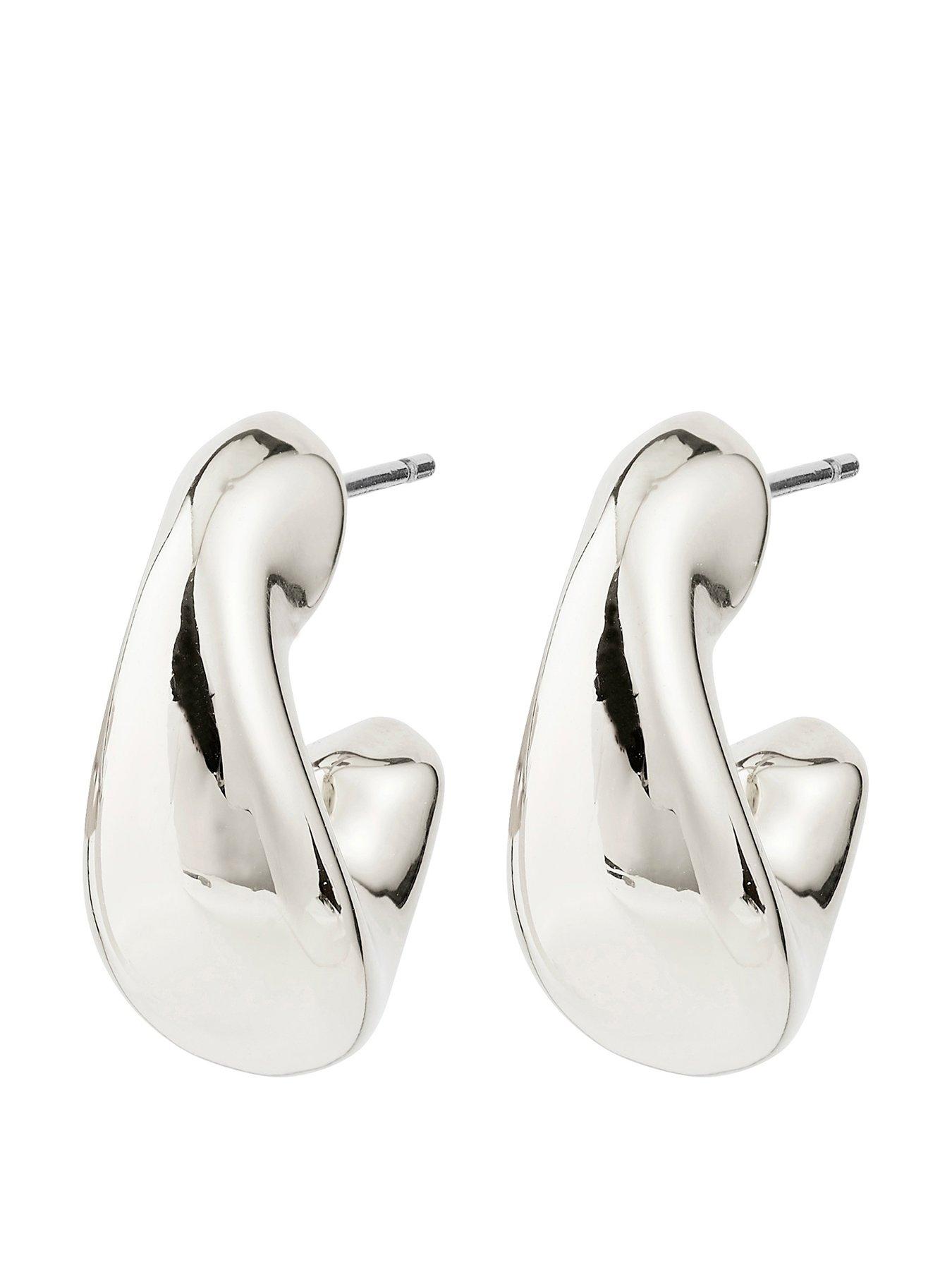 Pilgrim Jennings Hoop Earrings Silver-Plated