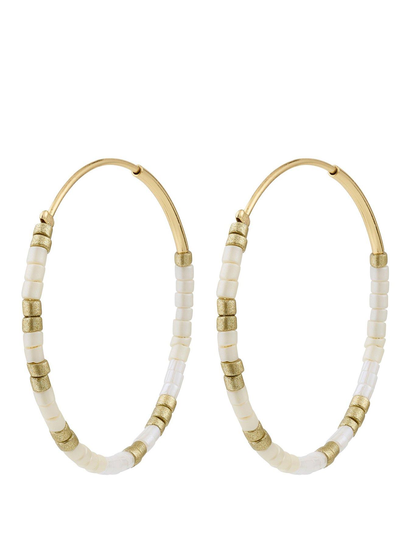 Pilgrim ALISON earrings white, gold-plated