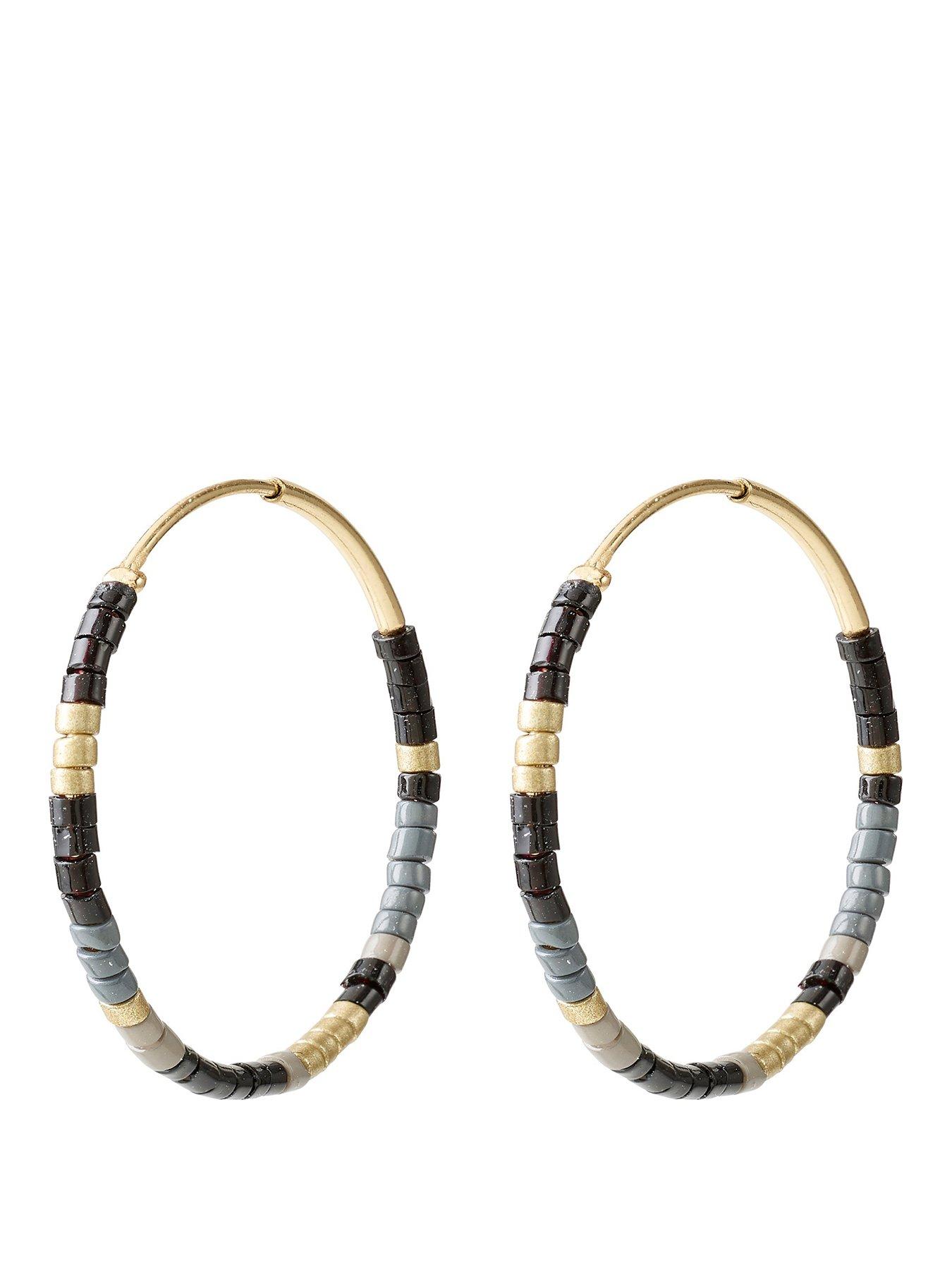 Pilgrim ALISON earrings black, gold-plated