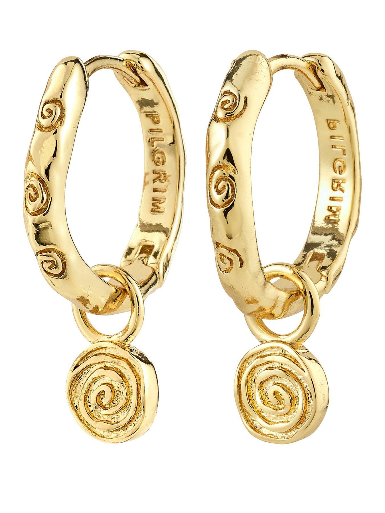 Pilgrim FIRE hoop earrings gold-plated