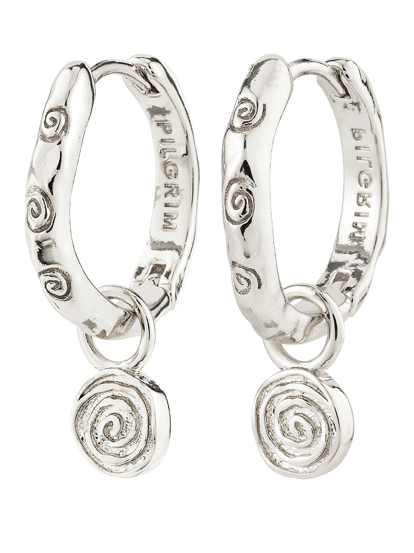 Pilgrim FIRE hoop earrings silver-plated