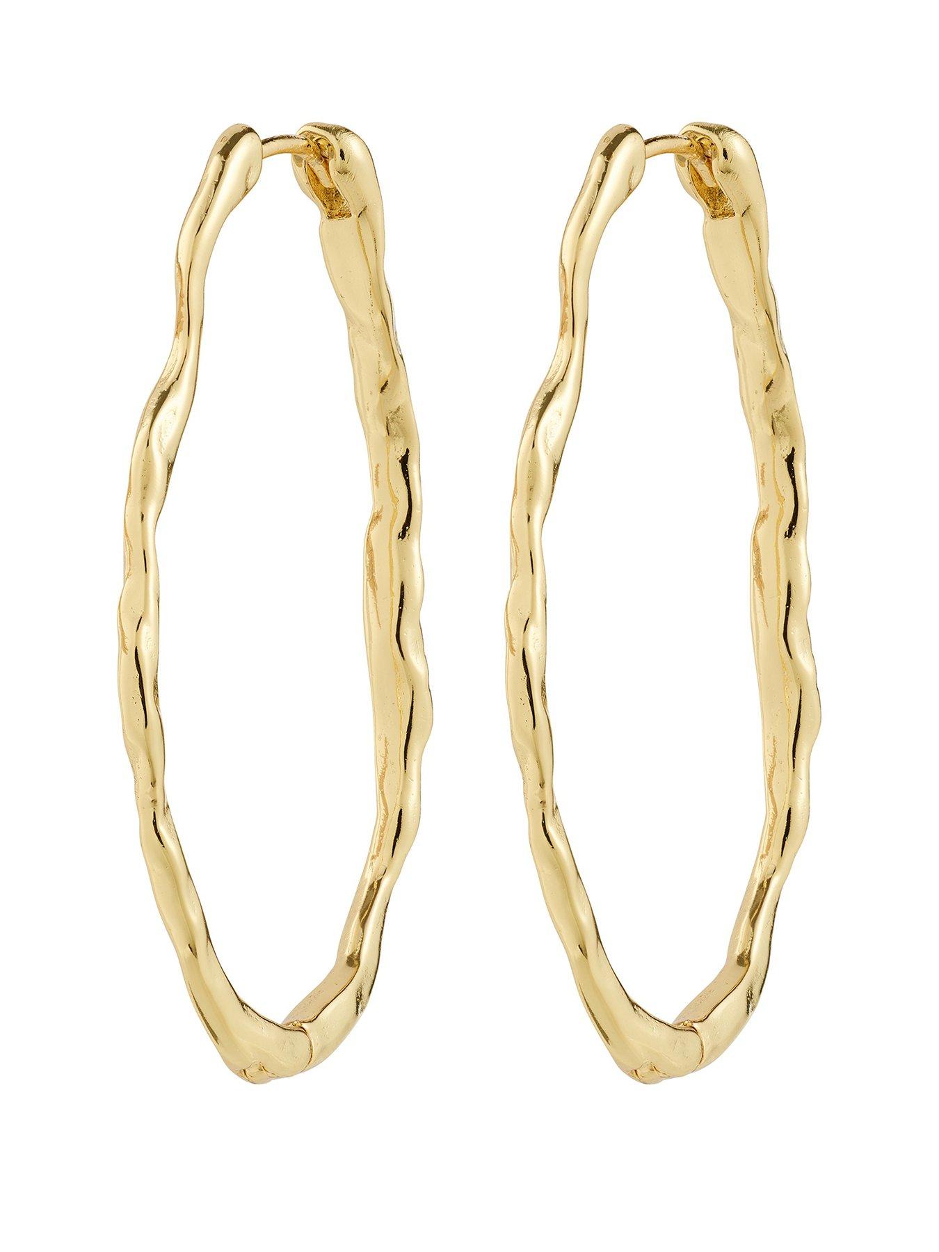 Pilgrim TIMBER hoop earrings gold-plated