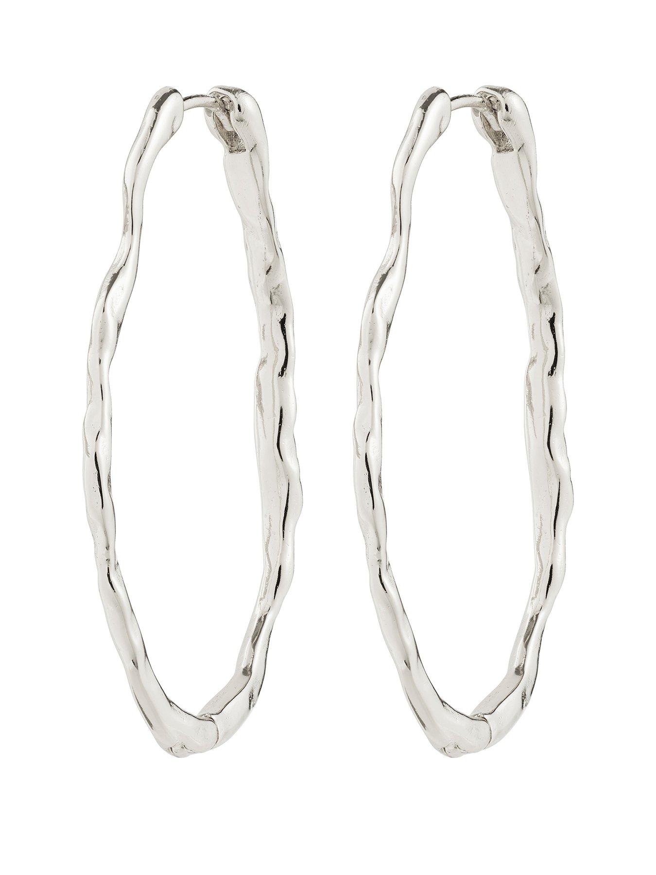 Pilgrim TIMBER hoop earrings silver-plated