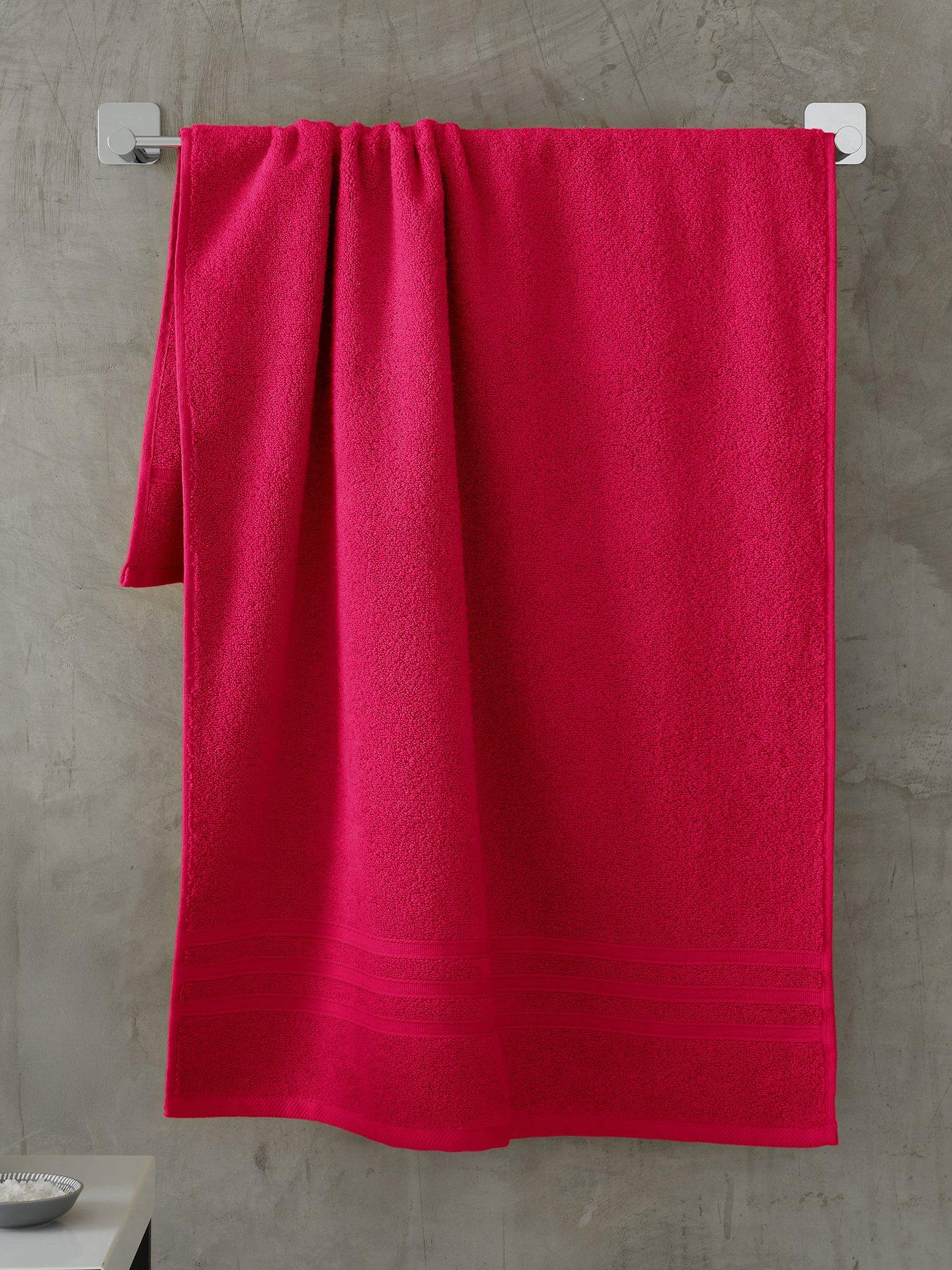 Catherine Lansfield Zero Twist 100% Cotton Hand Towel Hot Pink