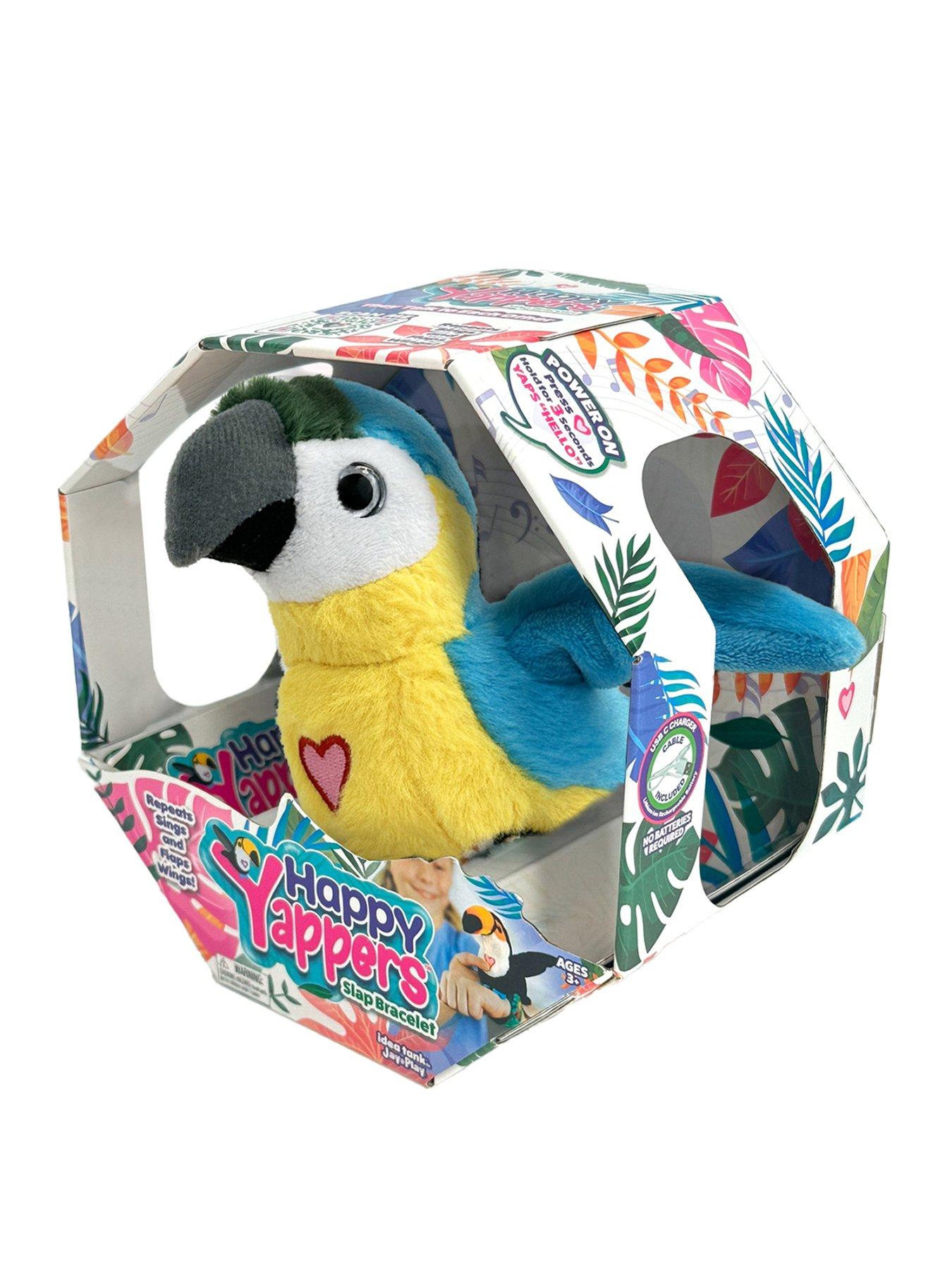 Image 1 of 5 of Happy Yappers Blue Parrot Interactive Soft Toy