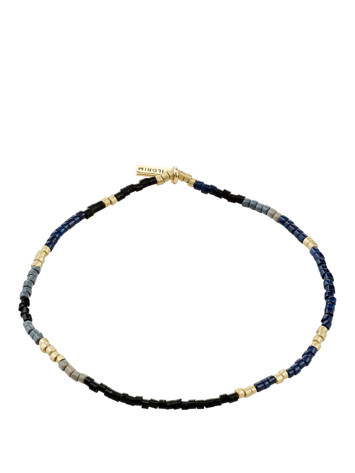 Pilgrim ALISON bracelet black, gold-plated